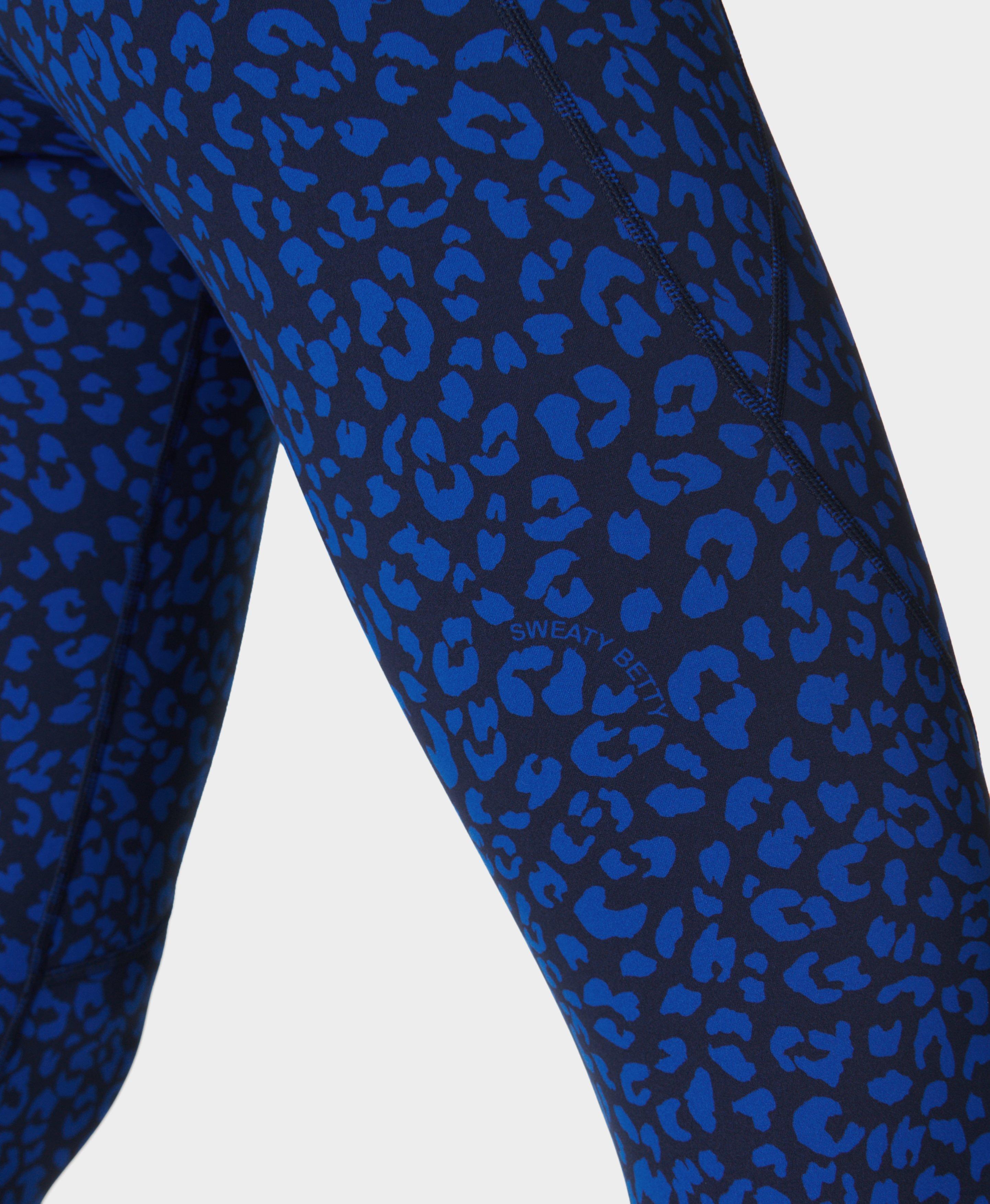 Power 7 8 Gym Leggings Blue Painted Animal Print Women s Leggings Sweaty Betty