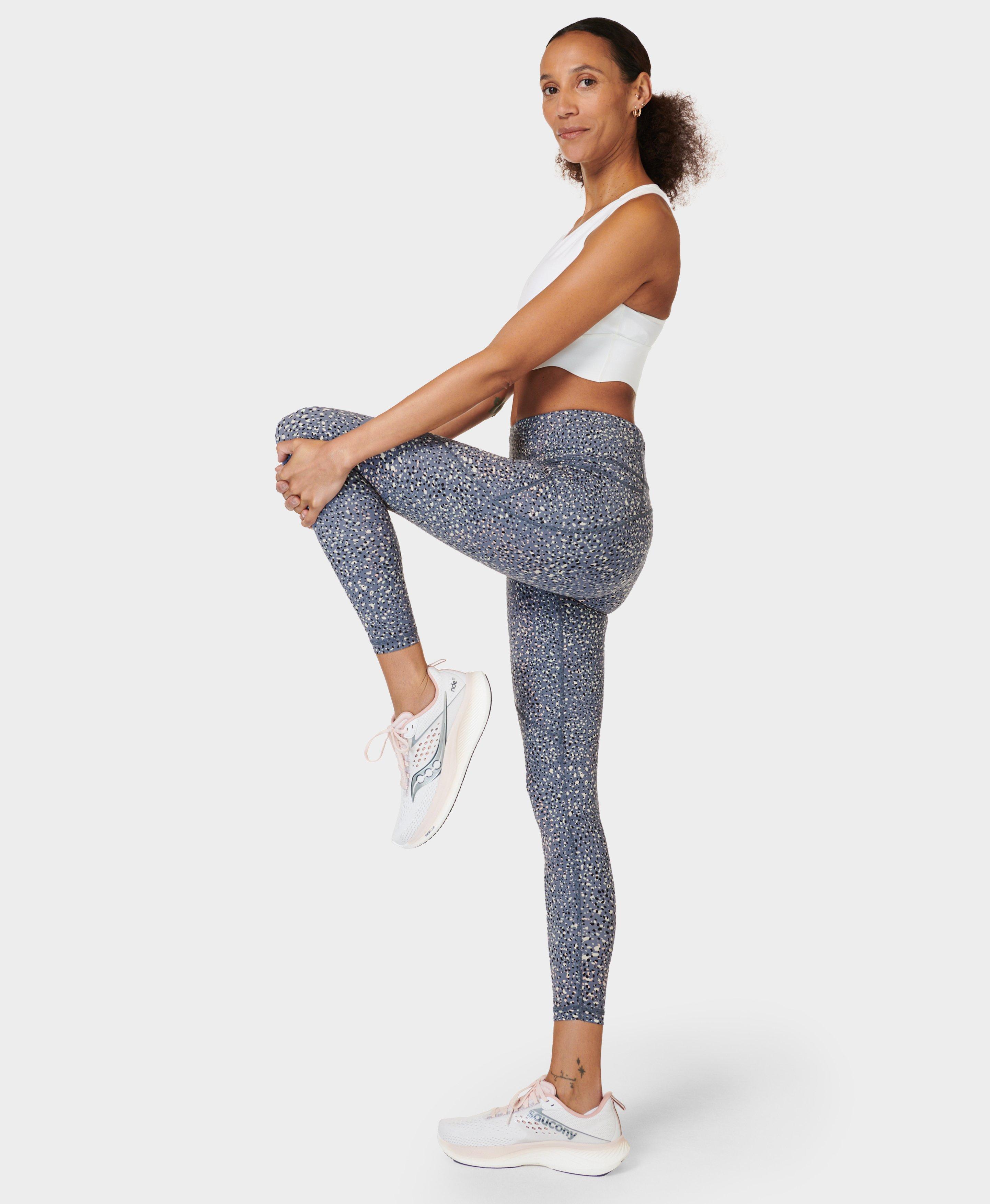 Power 7/8 Gym Leggings Blue Parrot Fleck Print Women's Leggings