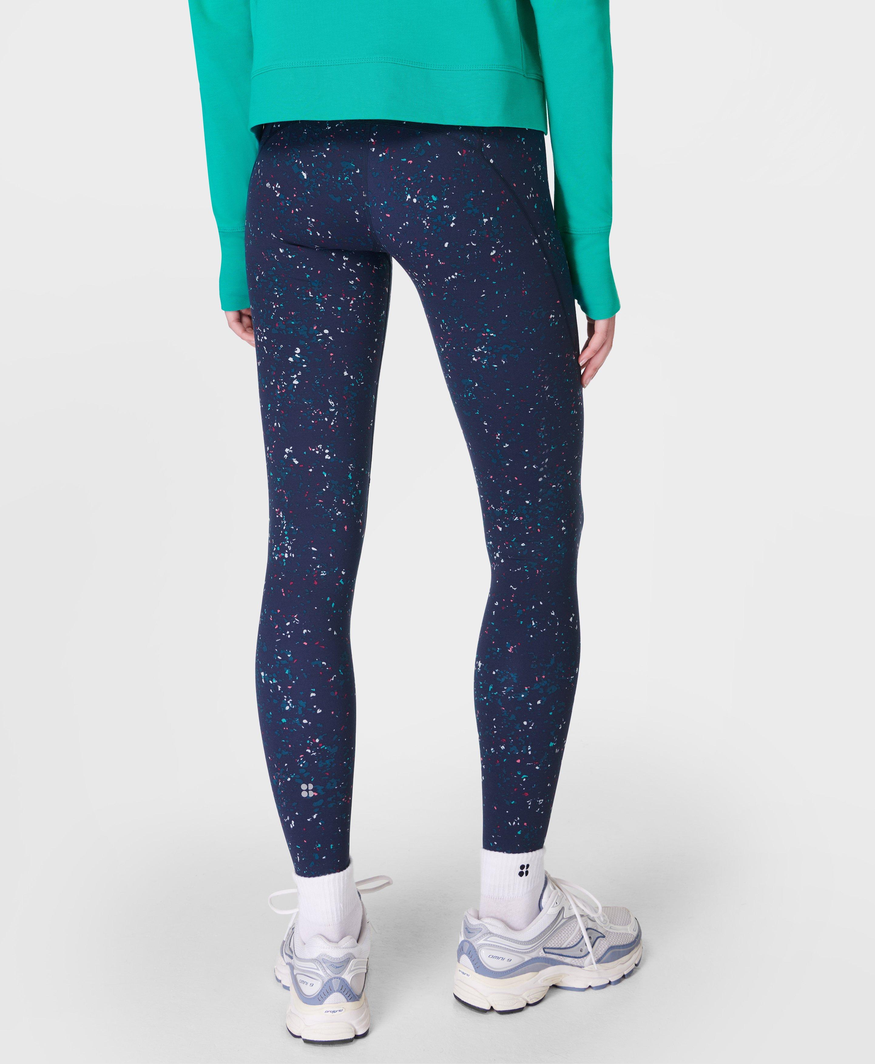 Power Workout Leggings Blue Stipple Print Women s Leggings Sweaty Betty
