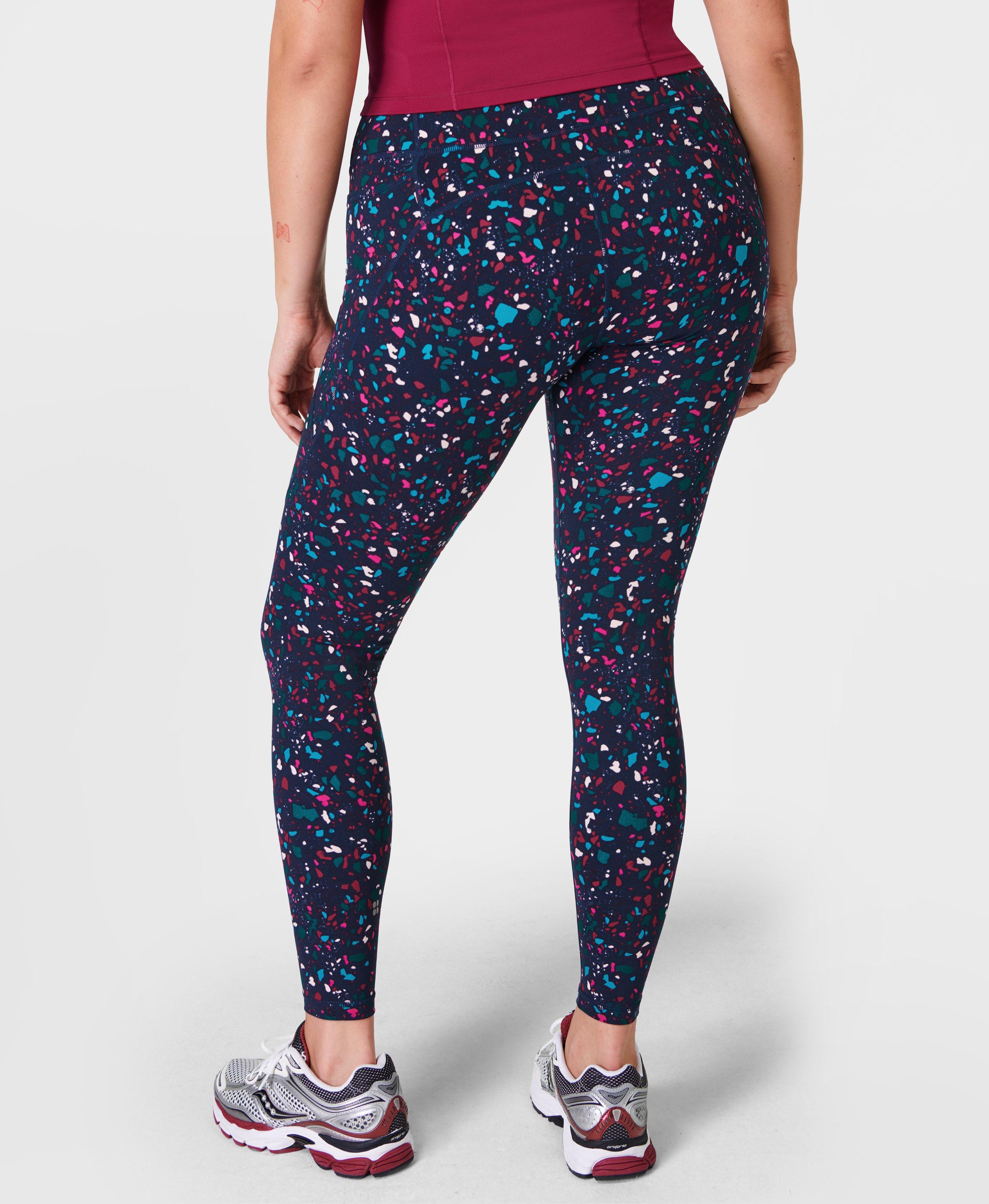 Power Gym Leggings - Blue Terazzo Print, Women's Leggings