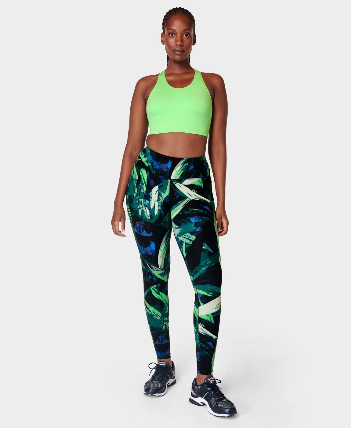 Power Workout Leggings - Green Areca Palm Print | Women\'s Leggings | Sweaty  Betty