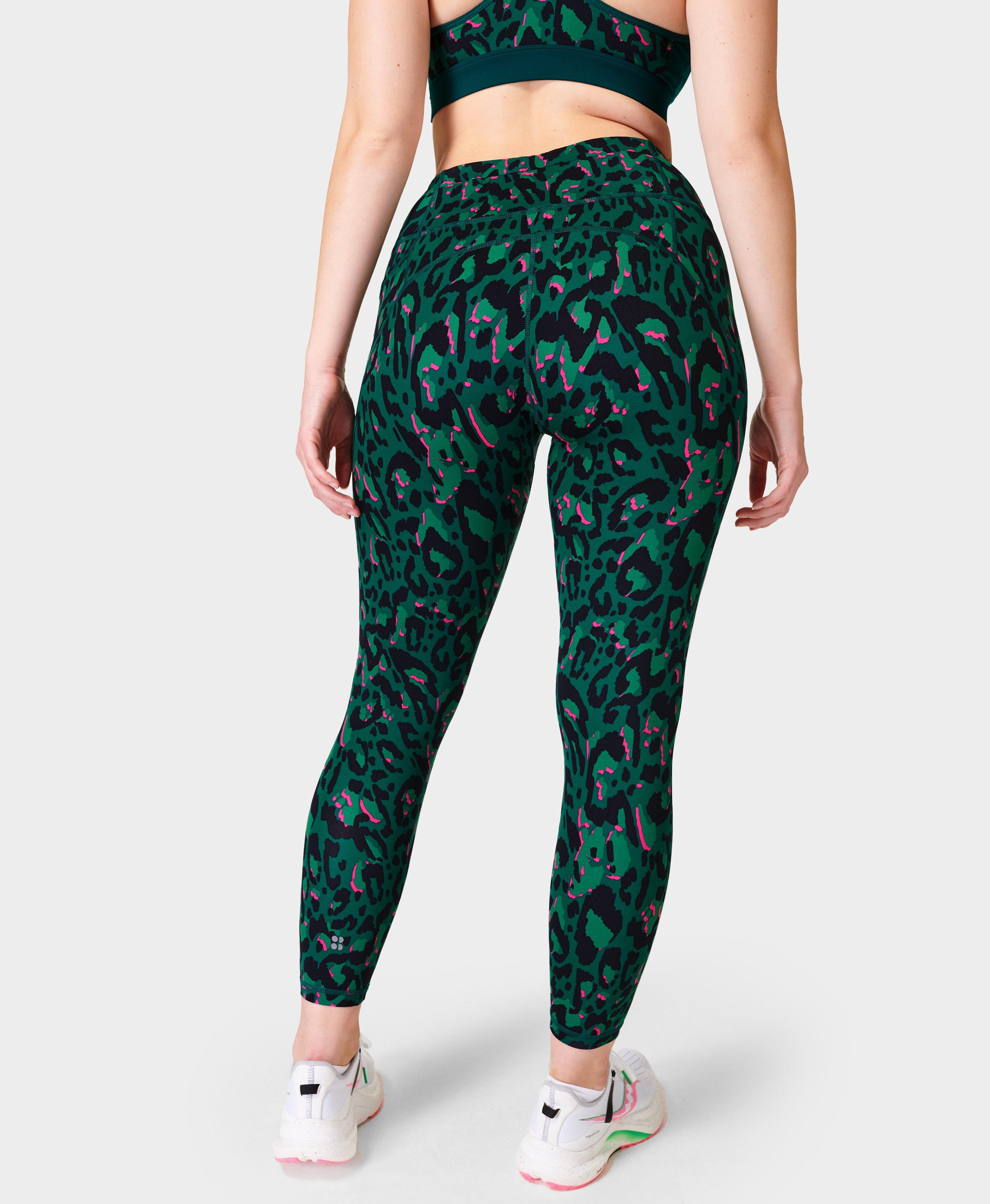 Sweaty Betty Power 7/8 Leggings in Green Leopard Print