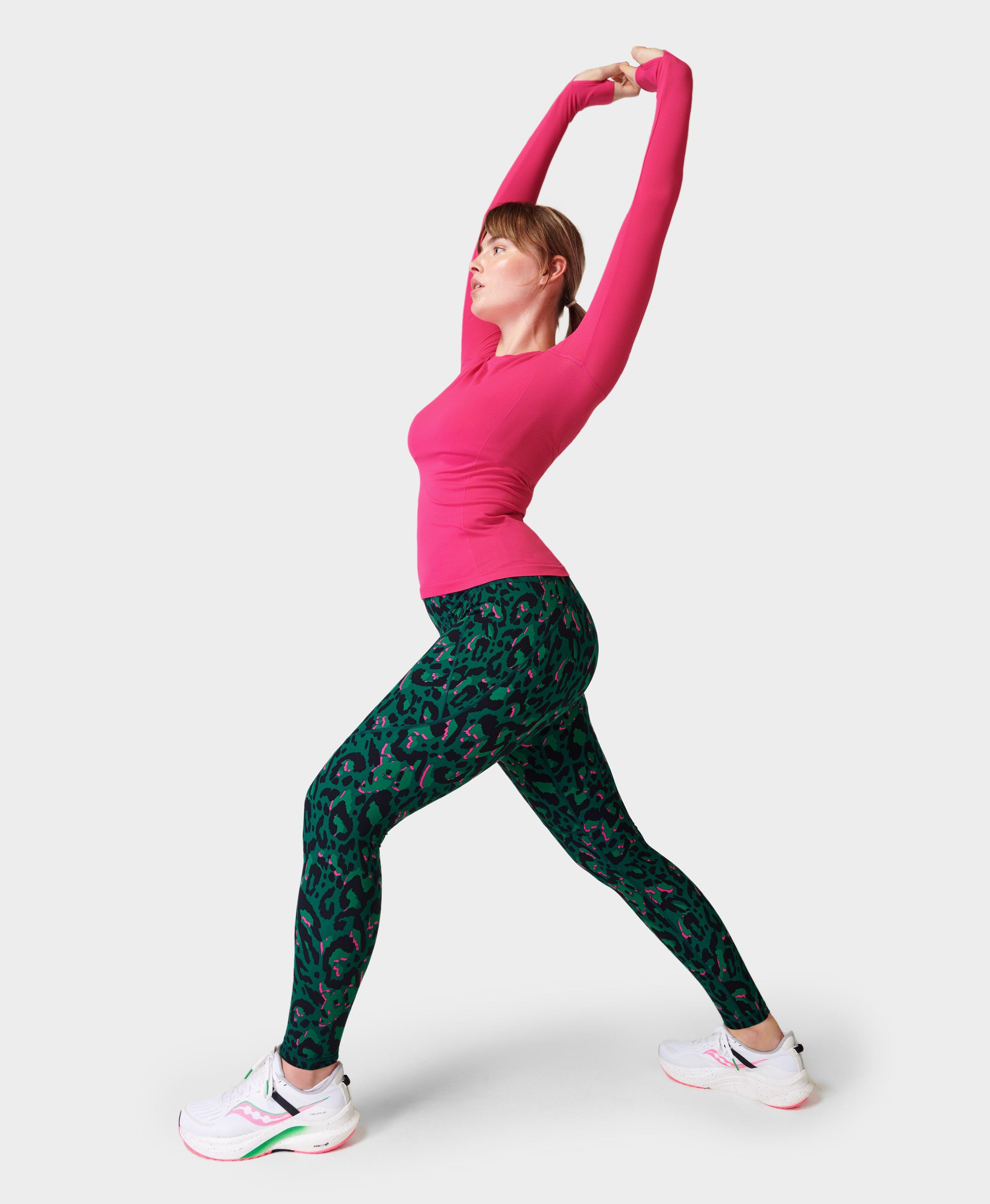 TUFF ATHLETICS Women's Yoga, Fitness Workout Legging Pants (Green Peacock,  1X) 