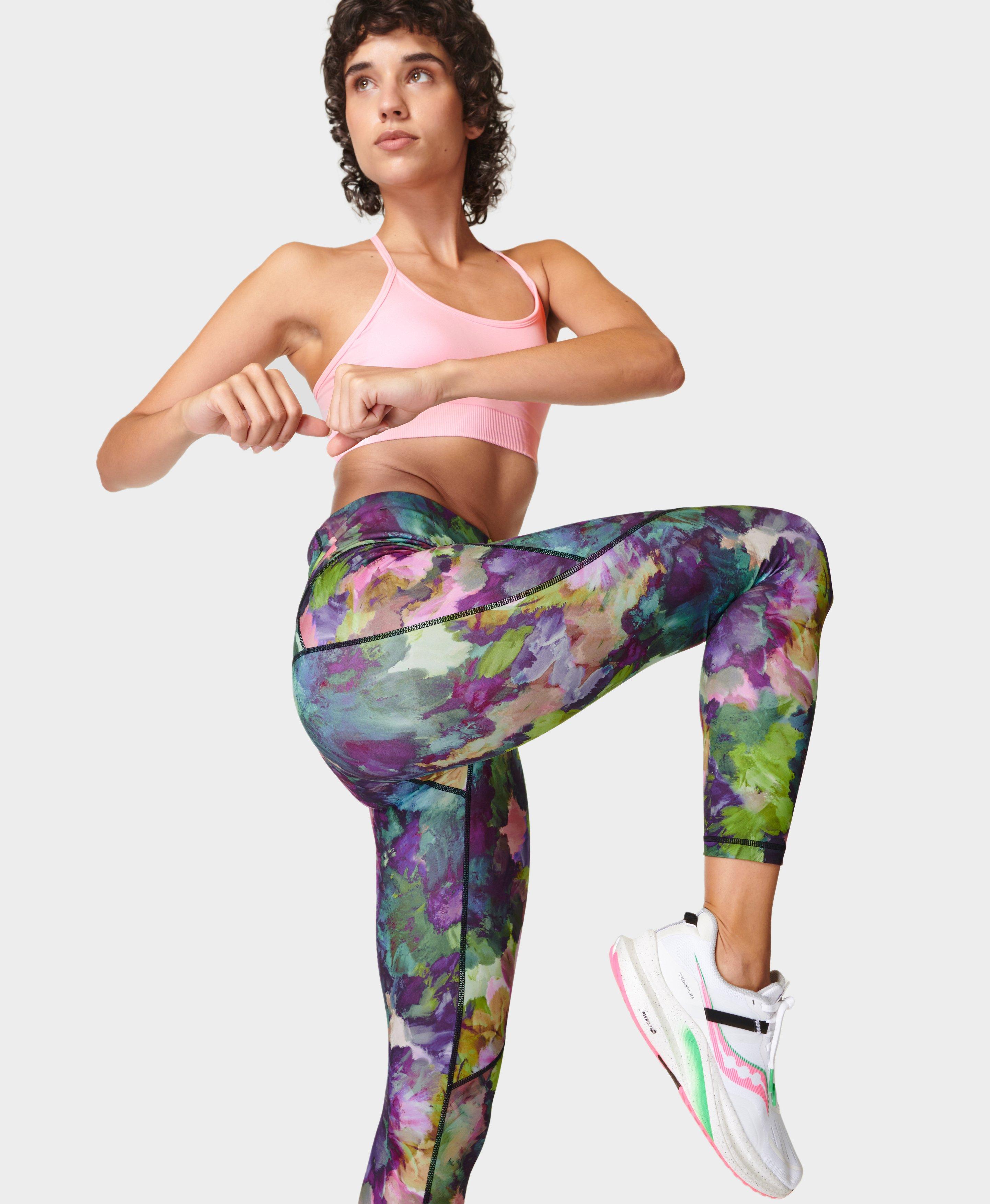 Power 7/8 Gym Leggings - Green Luxe Floral Print, Women's Leggings