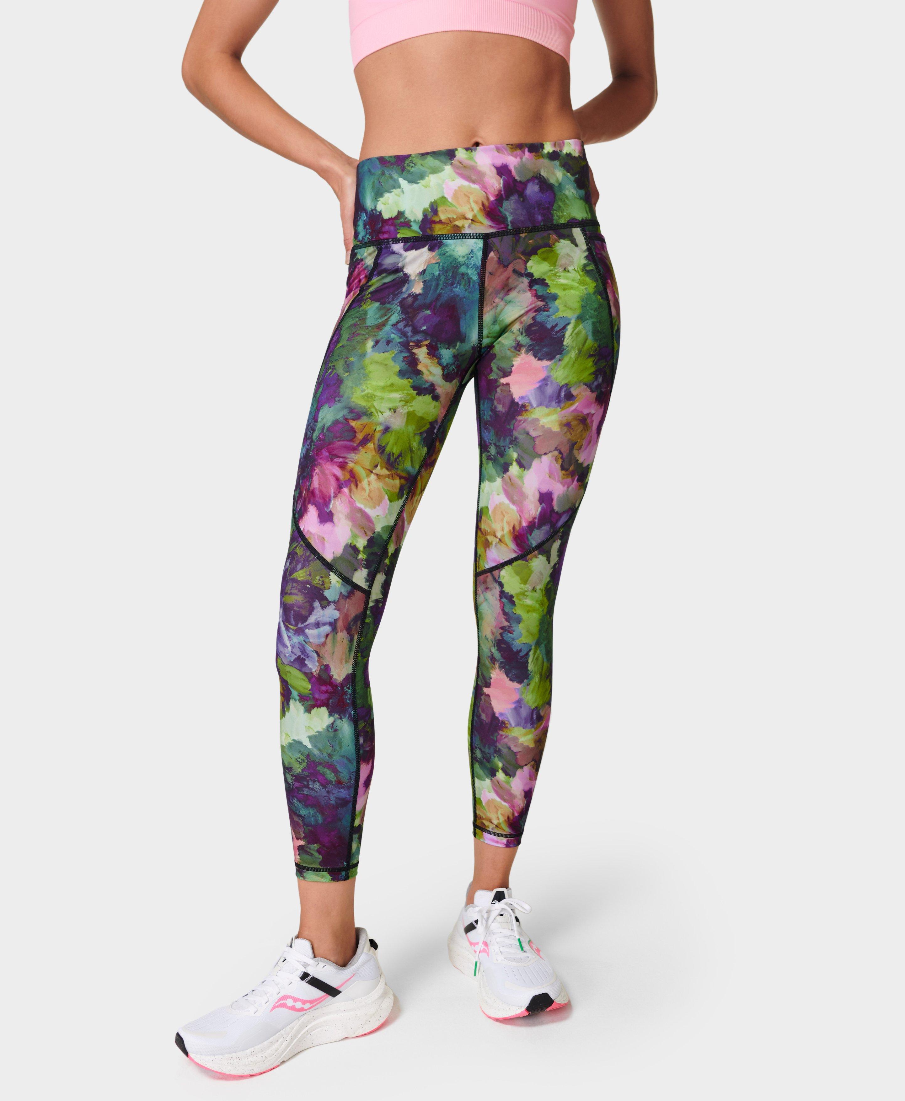 Power 7/8 Workout Leggings - Blue Liquid Storm Print, Women's Leggings