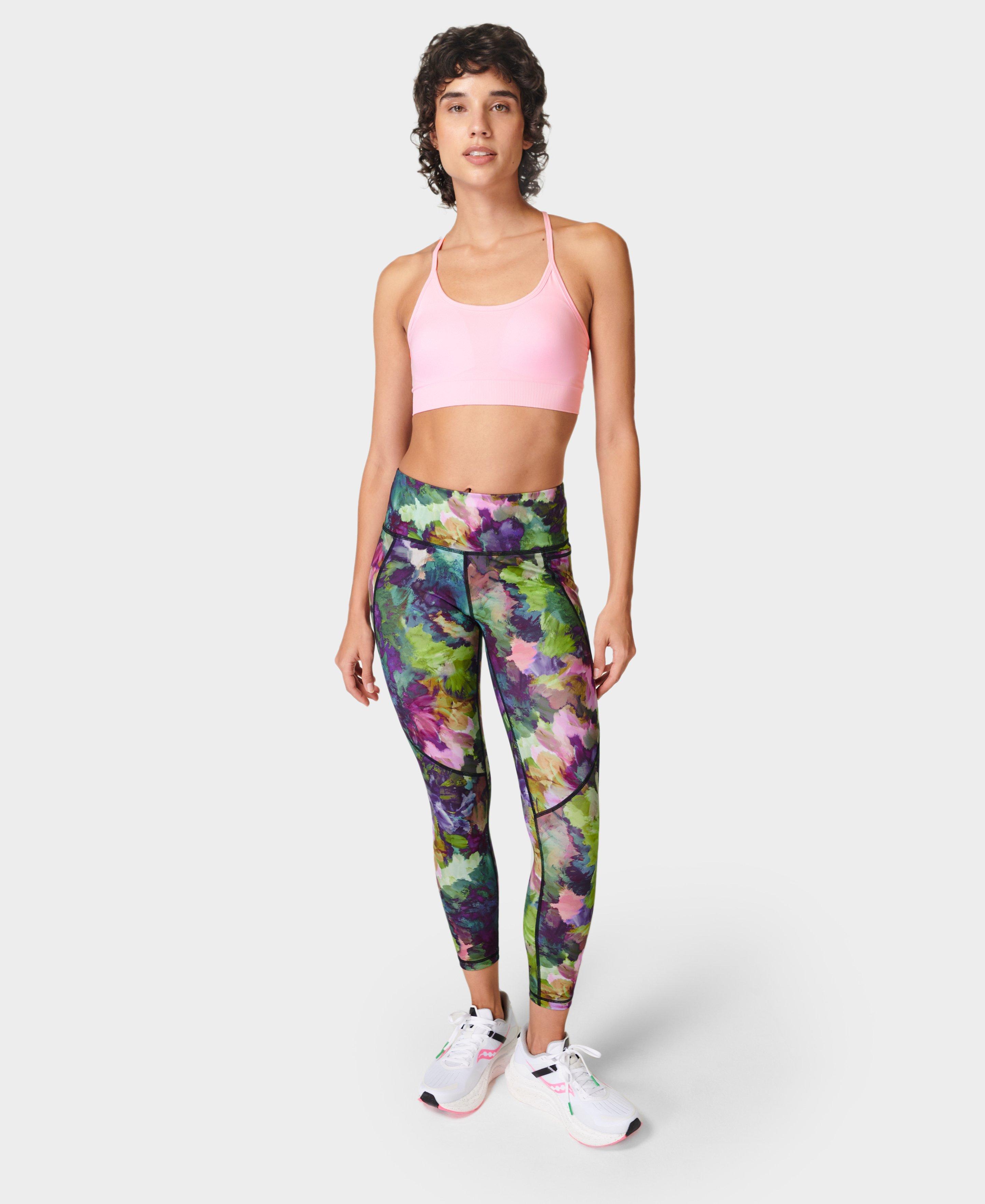 Power 7/8 Workout Leggings - Green Luxe Floral Print, Women's Leggings