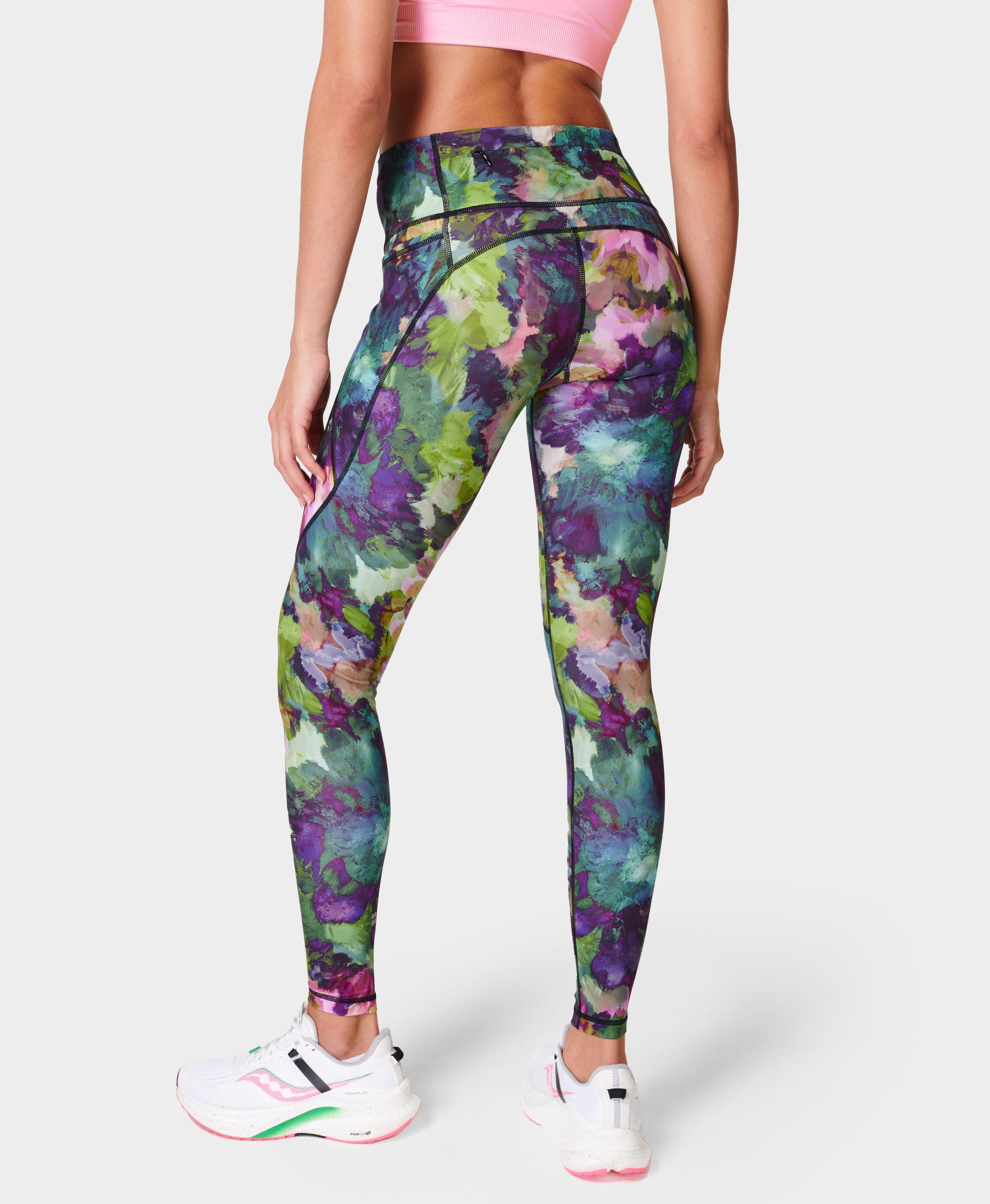 Women Workout Fitness Leggings Gym Green Printed Leggings Work Out