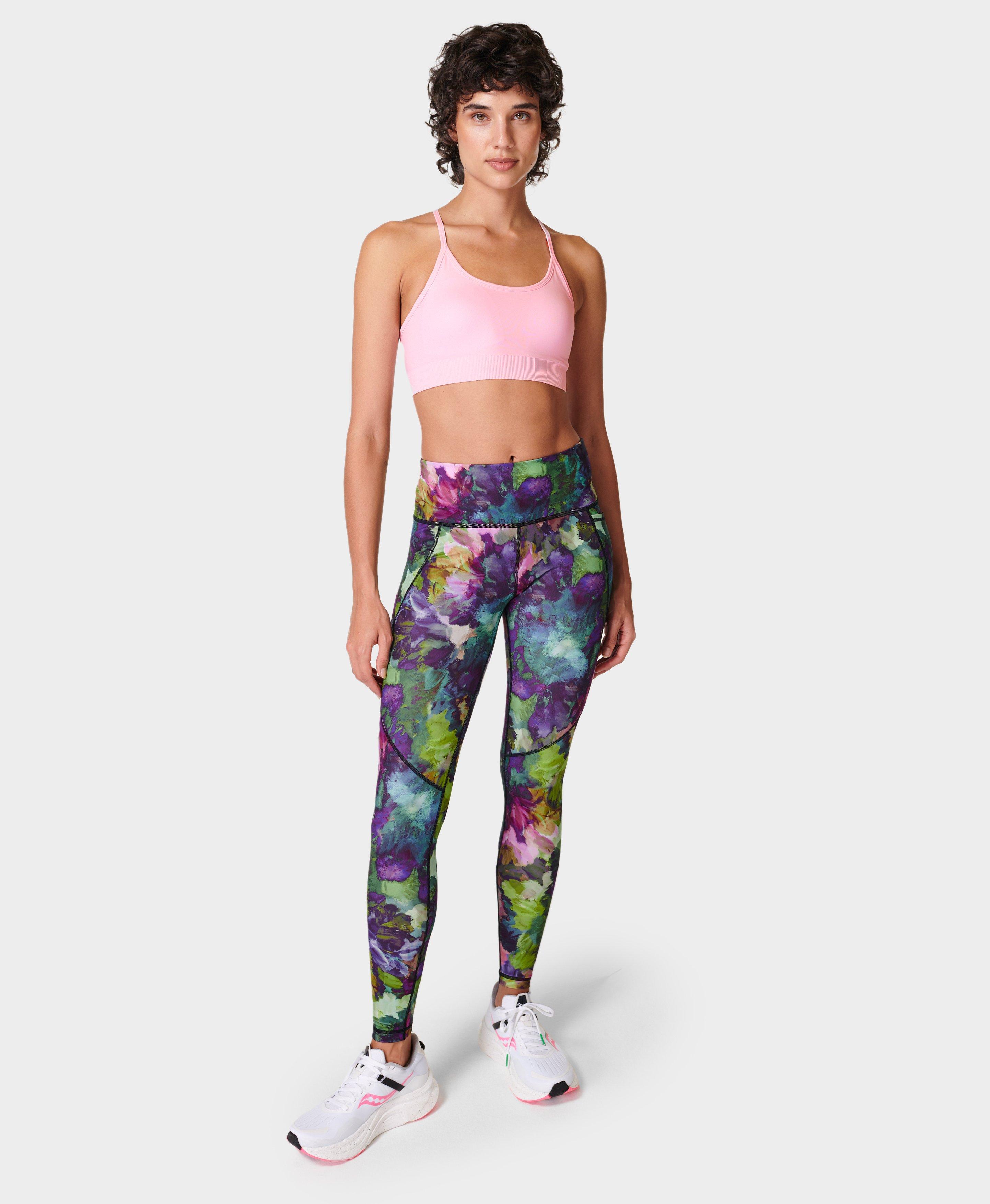 Power Gym Leggings - Green Luxe Floral Print, Women's Leggings