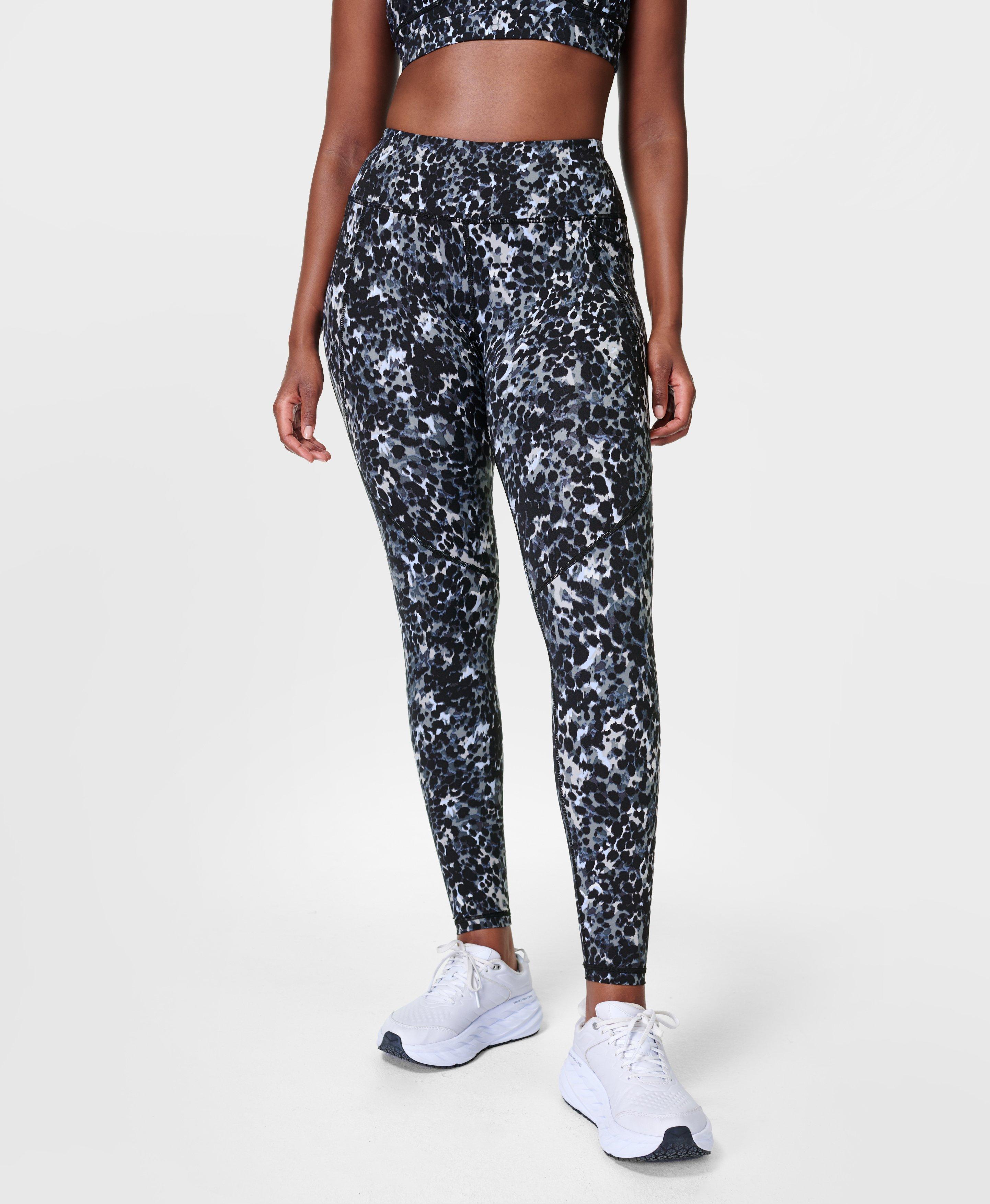 Power Gym Leggings - Grey Dapple Print, Women's Leggings