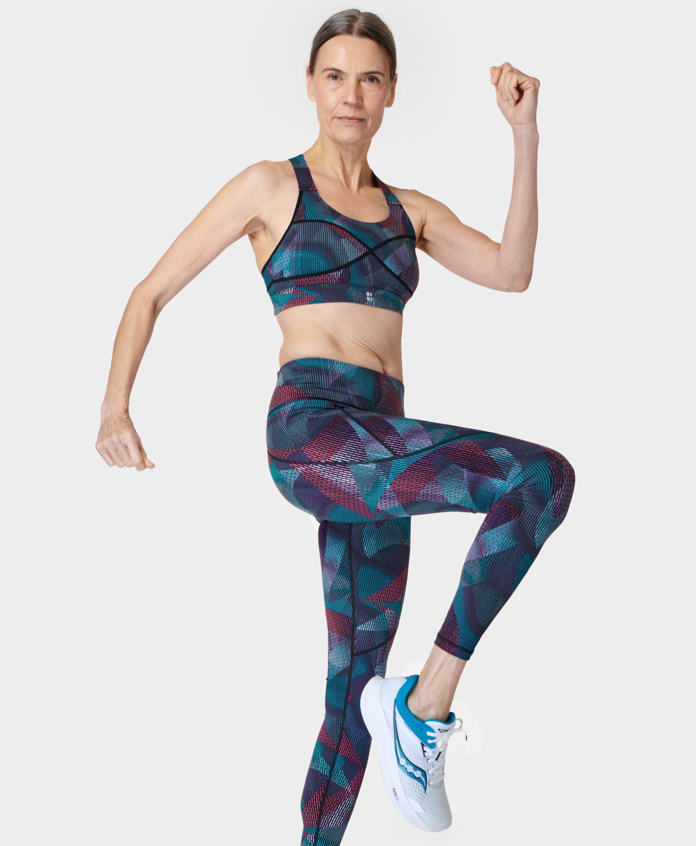 Power Gym Leggings - Black Gradient Dot Print, Women's Leggings