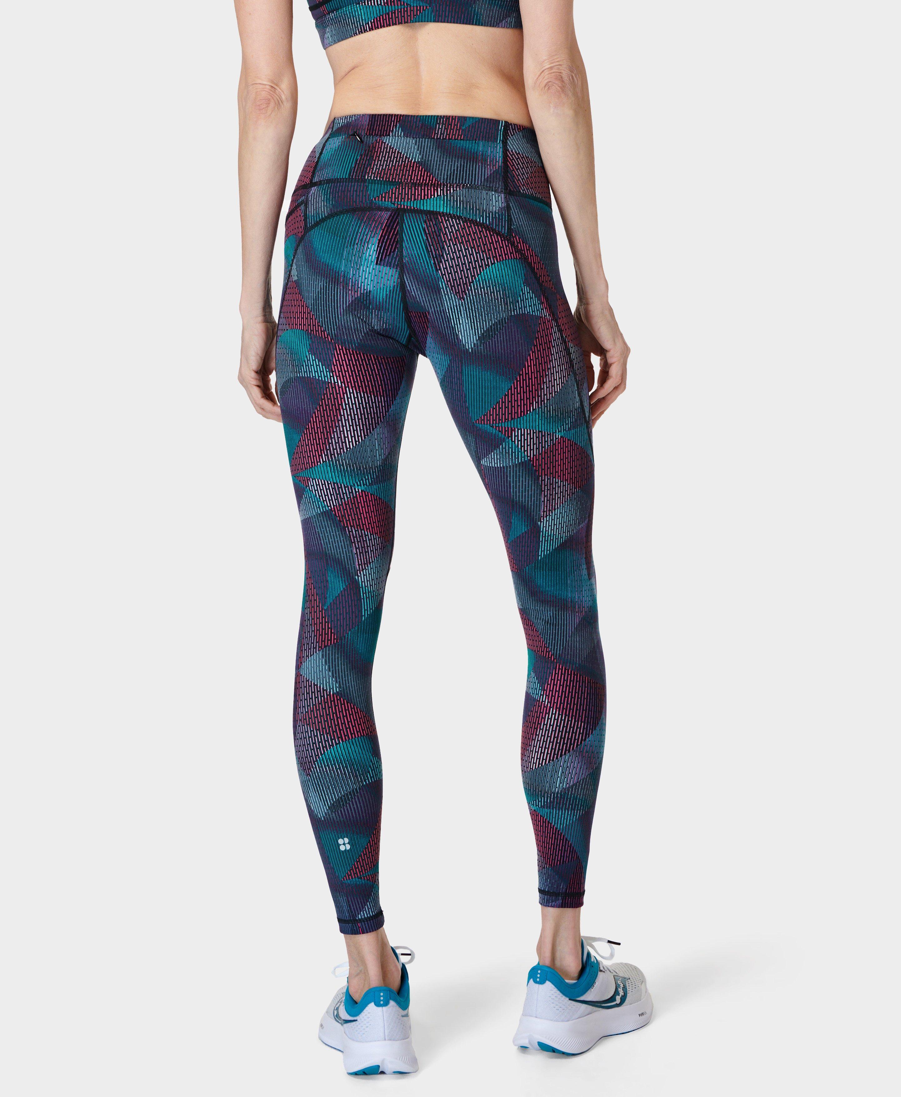 SWEATY BETTY power workout leggings in gray dapple print size XXS Athletic