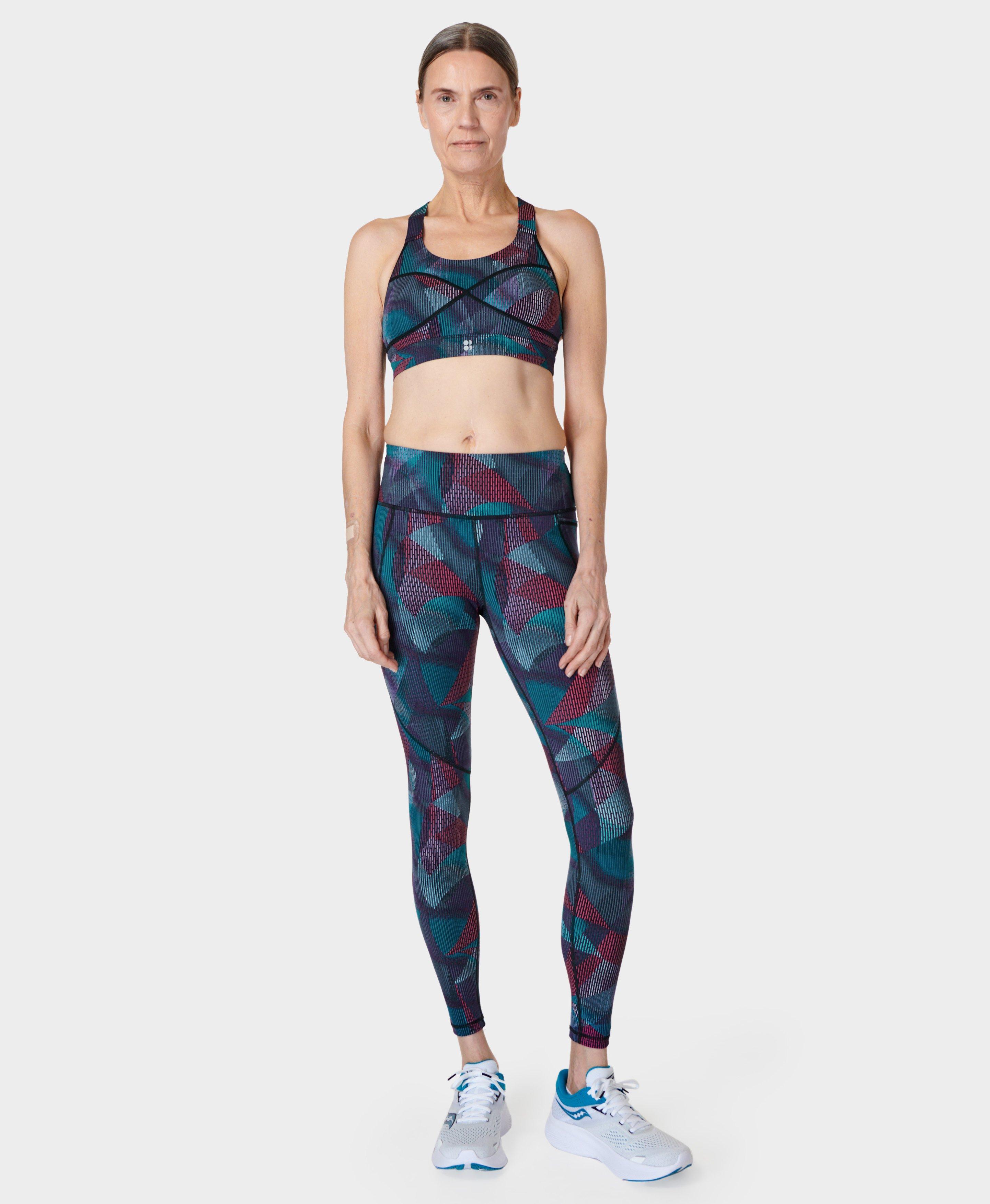 Power Workout Leggings - Grey Hybrid Geo Print