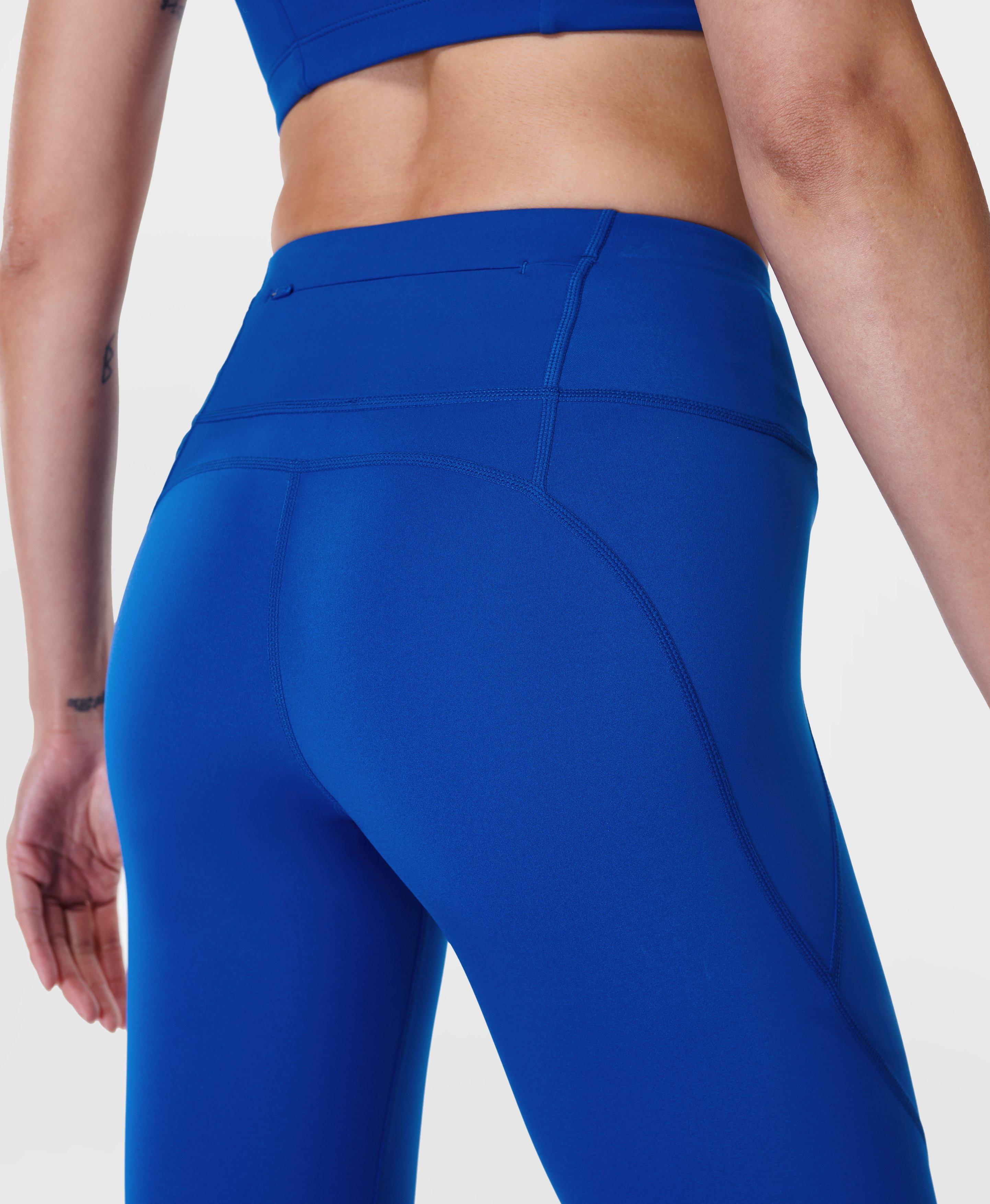 Women's High Waisted Yoga Leggings Workout Pants - Steel Blue / S