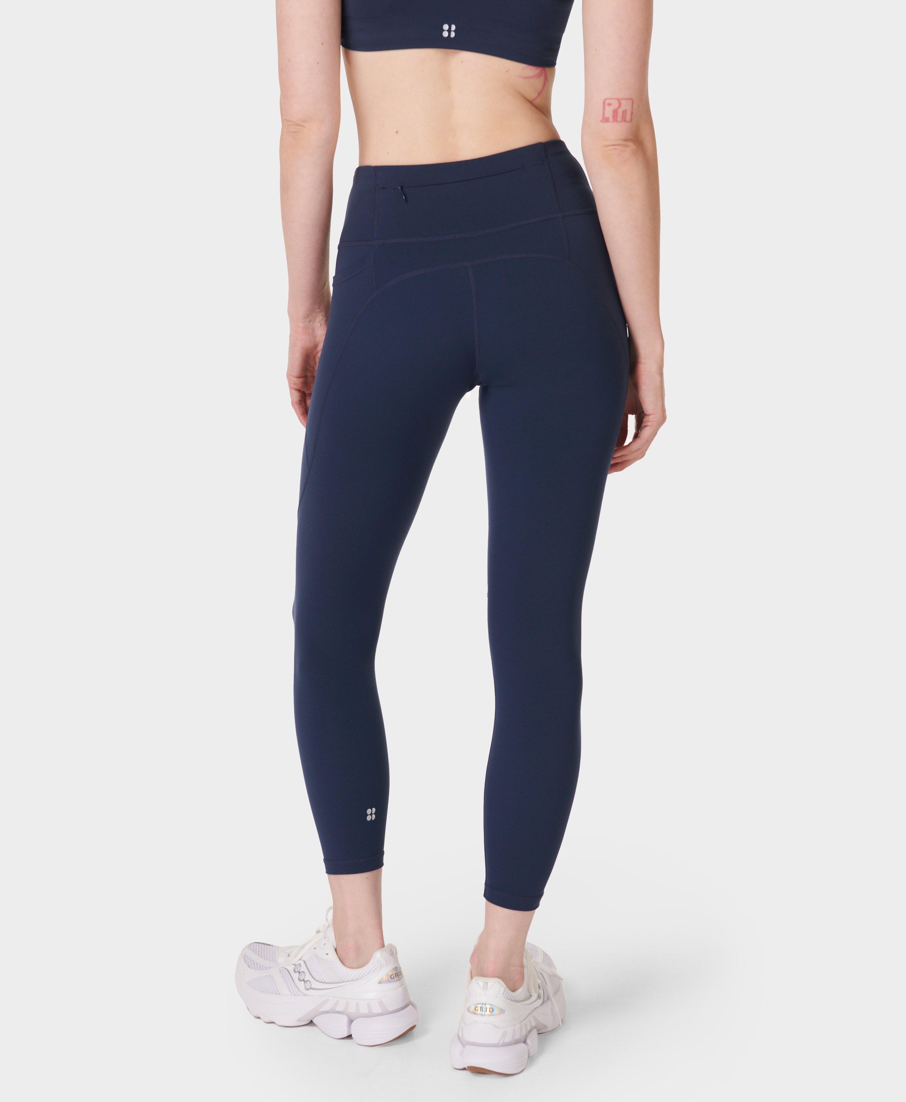 Sweaty Betty Power 7/8 Workout Foil Leggings, Blue at John Lewis