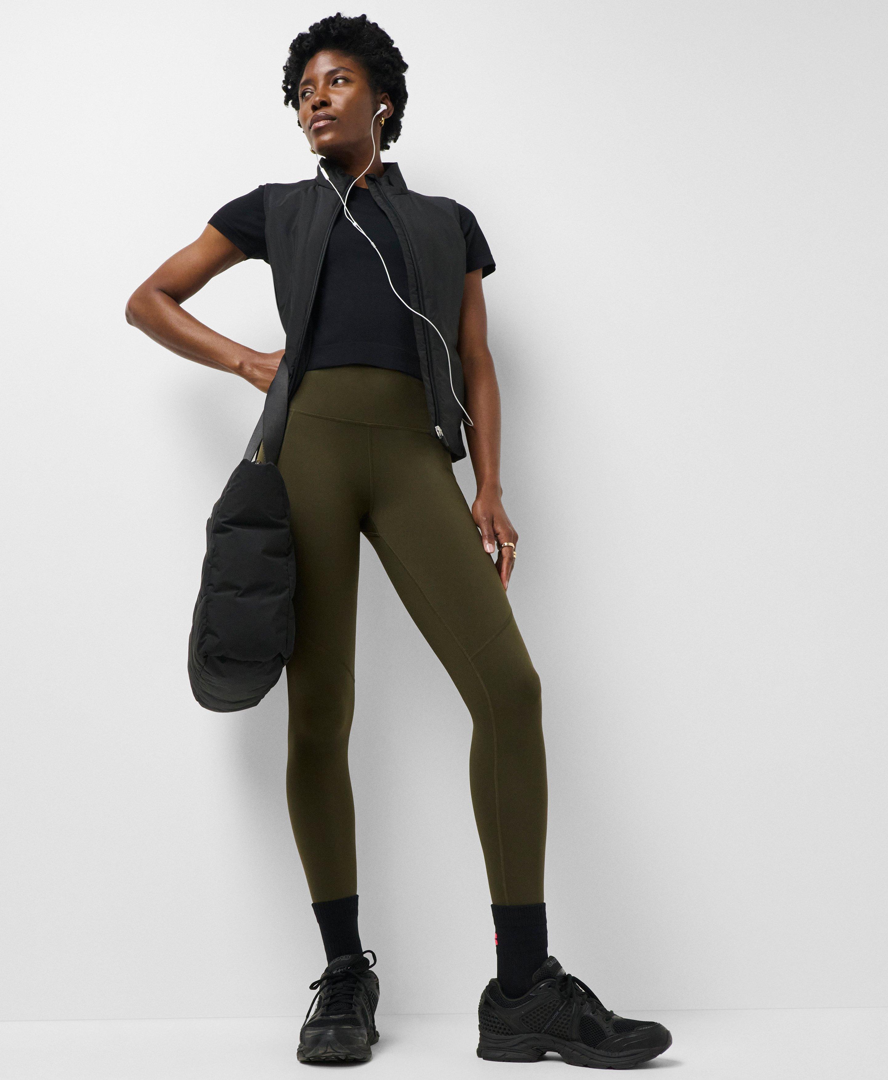美品 POLARTEC S/S WORKOUT TOP 美品 Power Workout Leggings - Nori Green | Women's Leggings | Sweaty Betty