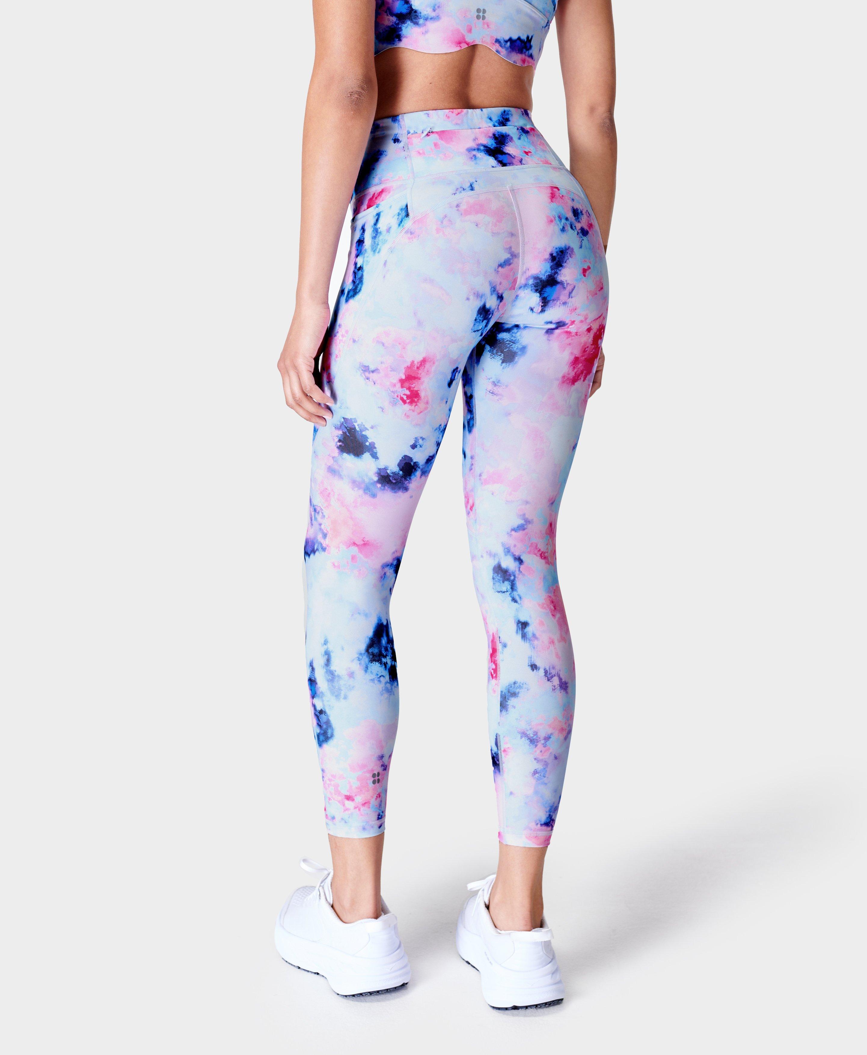 SWEATY BETTY Power Workout High-Rise Stretch-Jersey Leggings in Pink Floral  Print