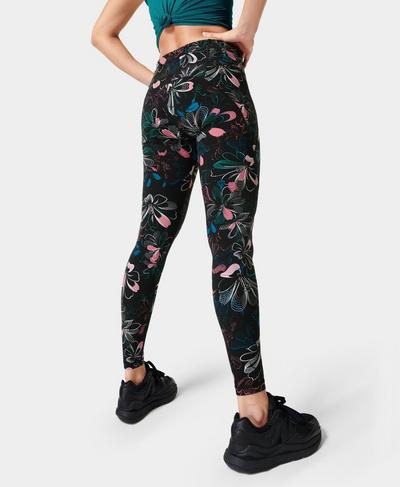 Power Gym Leggings , Pink Arched Floral Print | Sweaty Betty