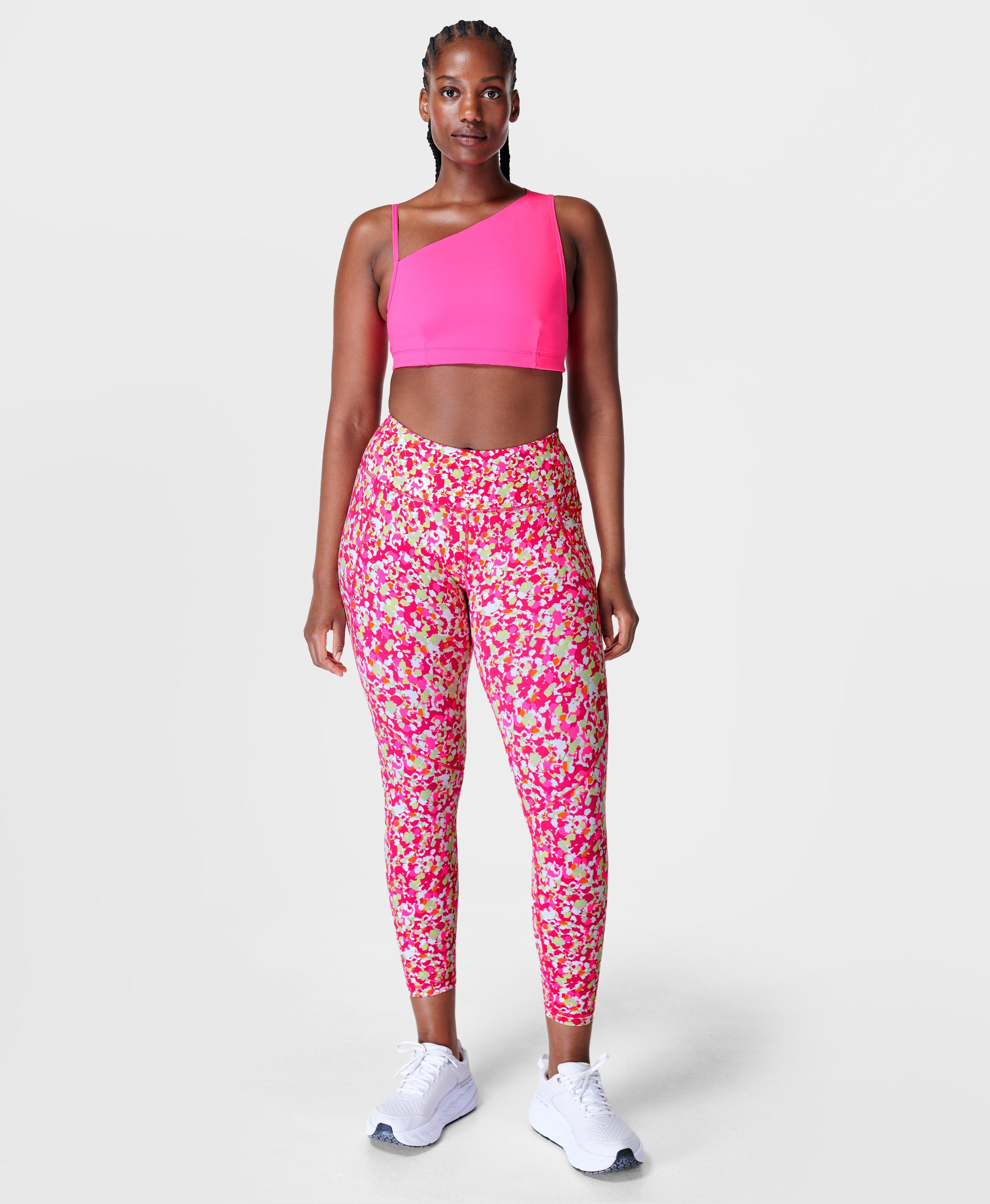 Power 7/8 Workout Leggings - Pink Dab Print