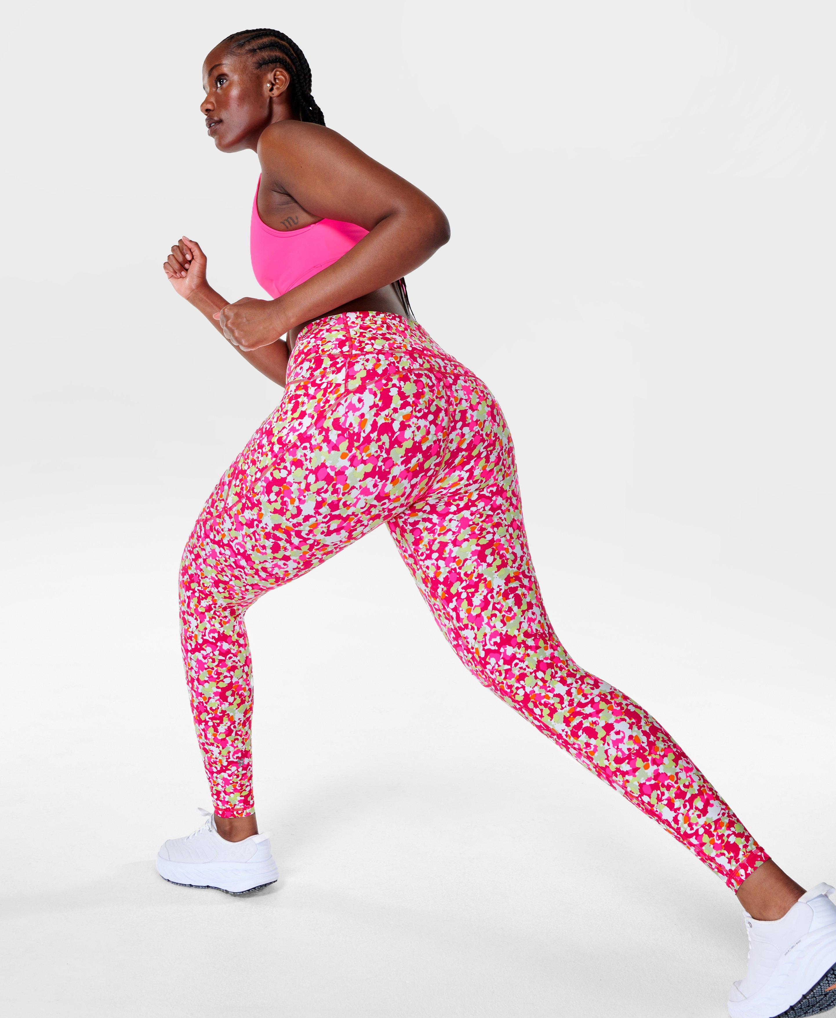 Power Workout Leggings - Pink Dab Print, Women's Leggings