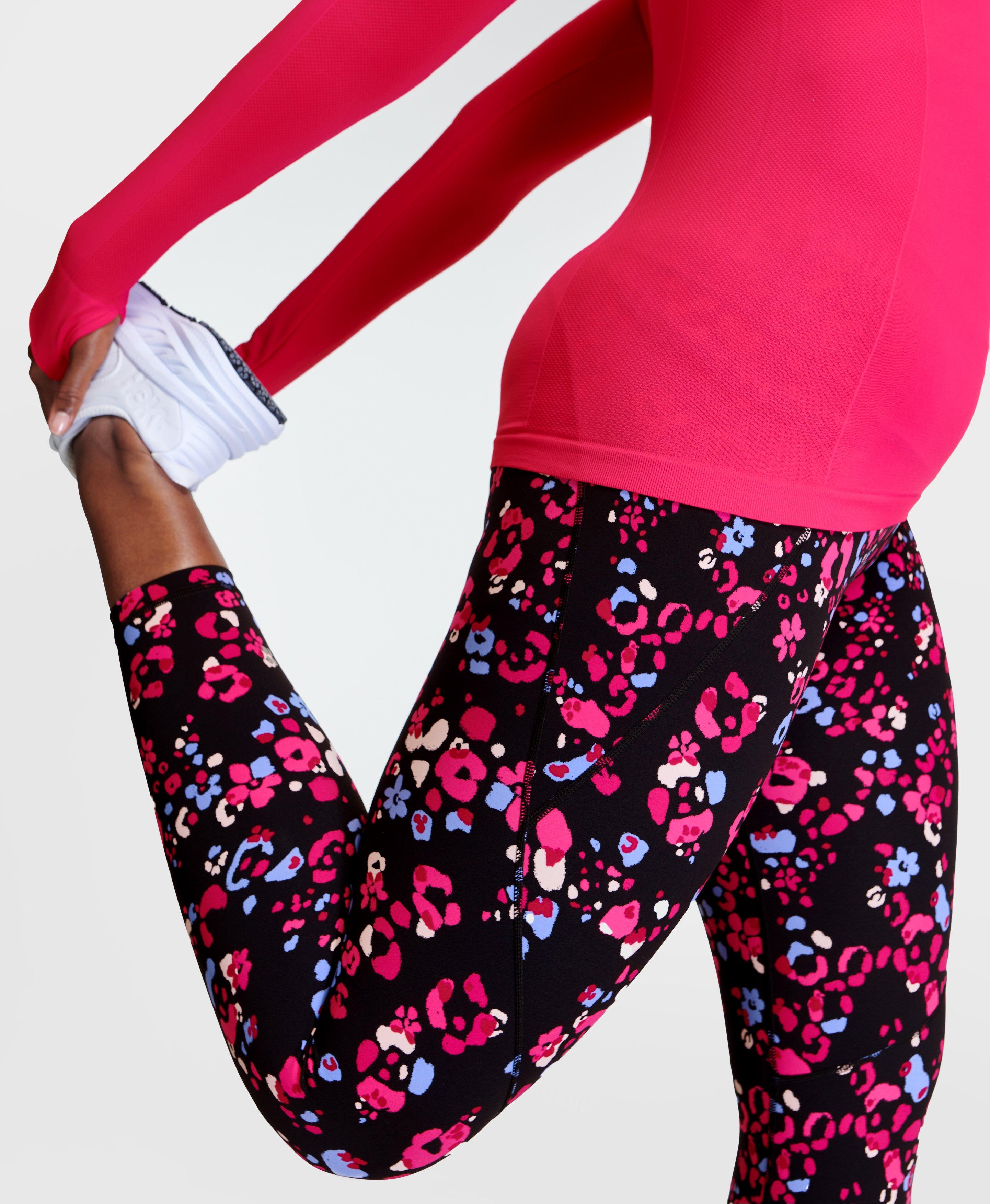 Power 7/8 Workout Leggings - Pink Dab Print, Women's Leggings