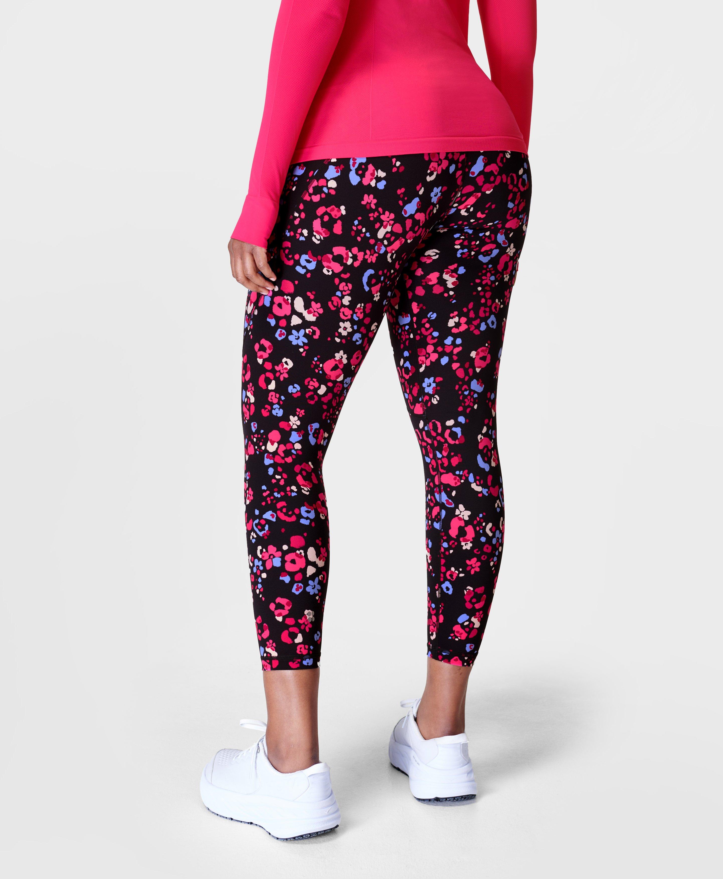 Power 7/8 Gym Leggings - Pink Floral Animal Print, Women's Leggings