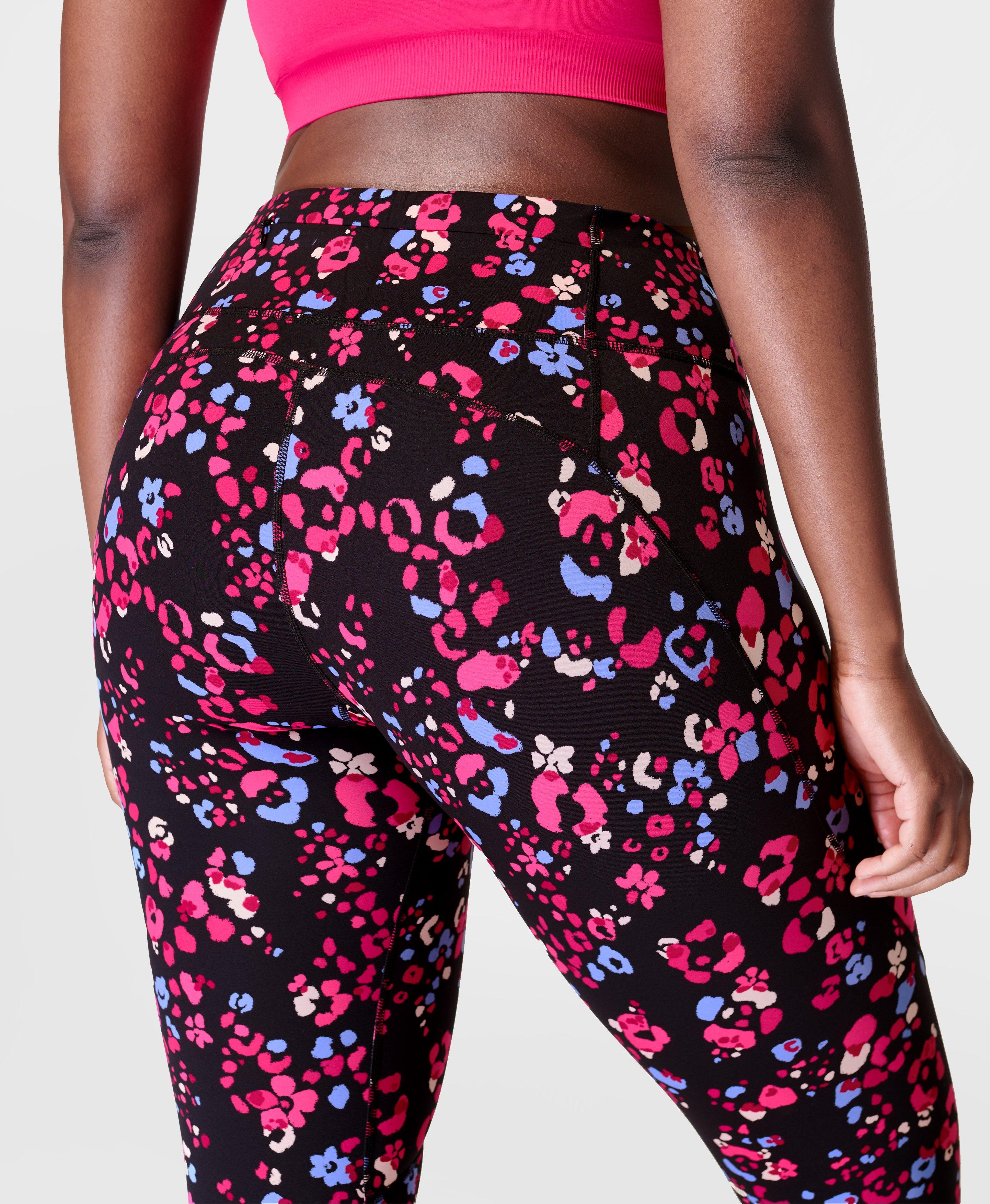 Power 7/8 Gym Leggings - Pink Floral Animal Print, Women's Leggings