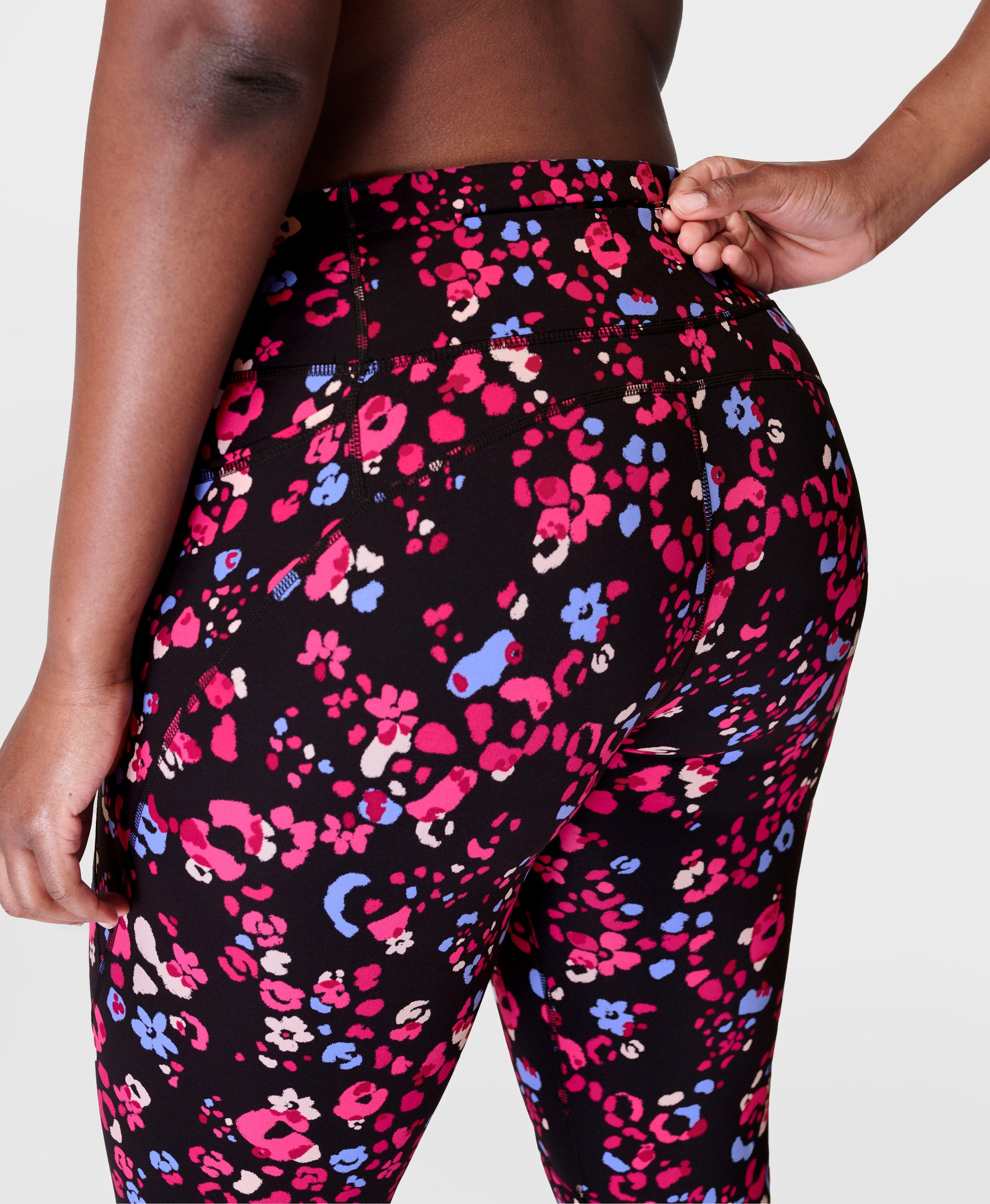 Power 7/8 Gym Leggings - Pink Floral Animal Print, Women's Leggings