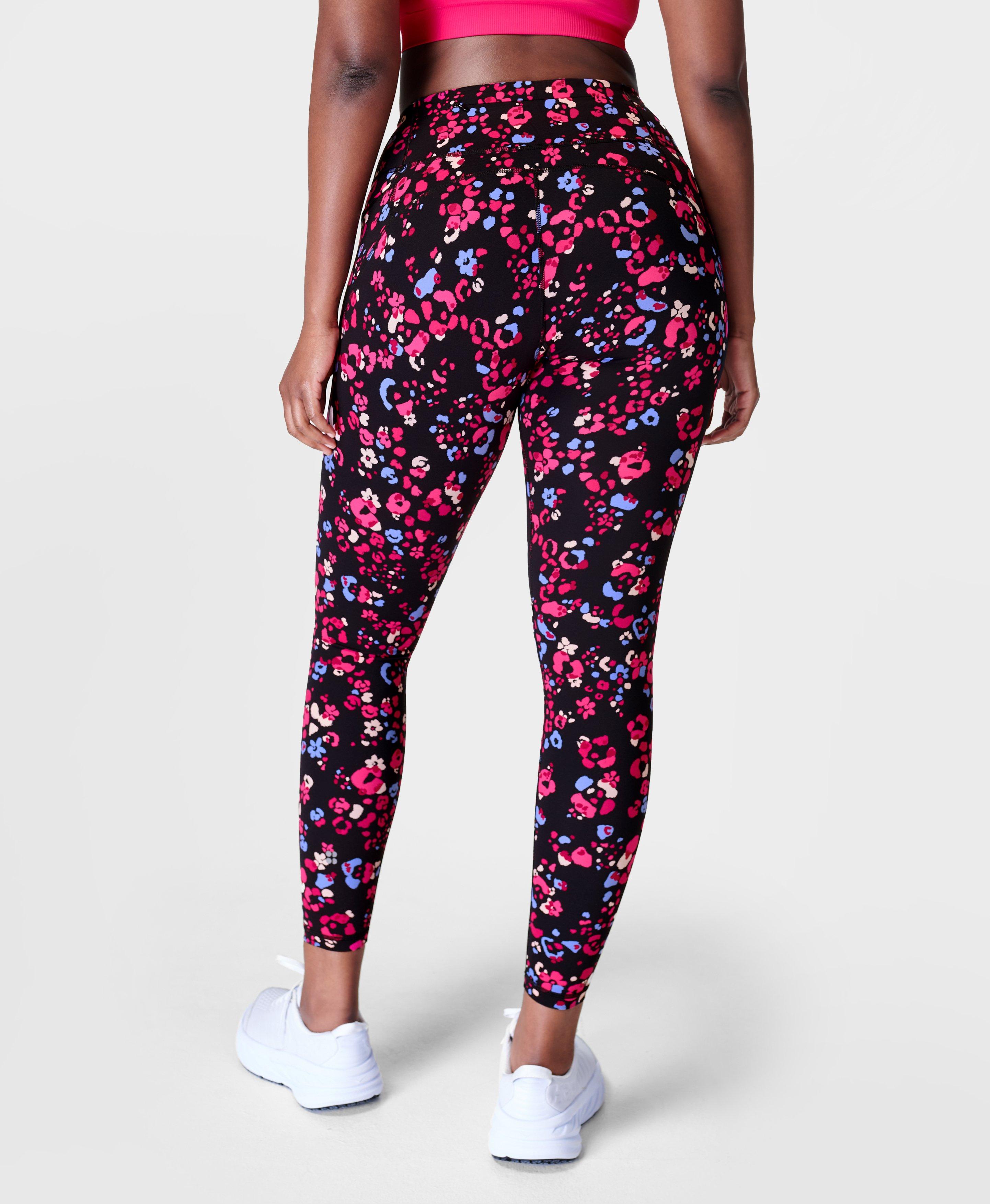 SWEATY BETTY Power Workout High-Rise Stretch-Jersey Leggings in Pink Floral  Print