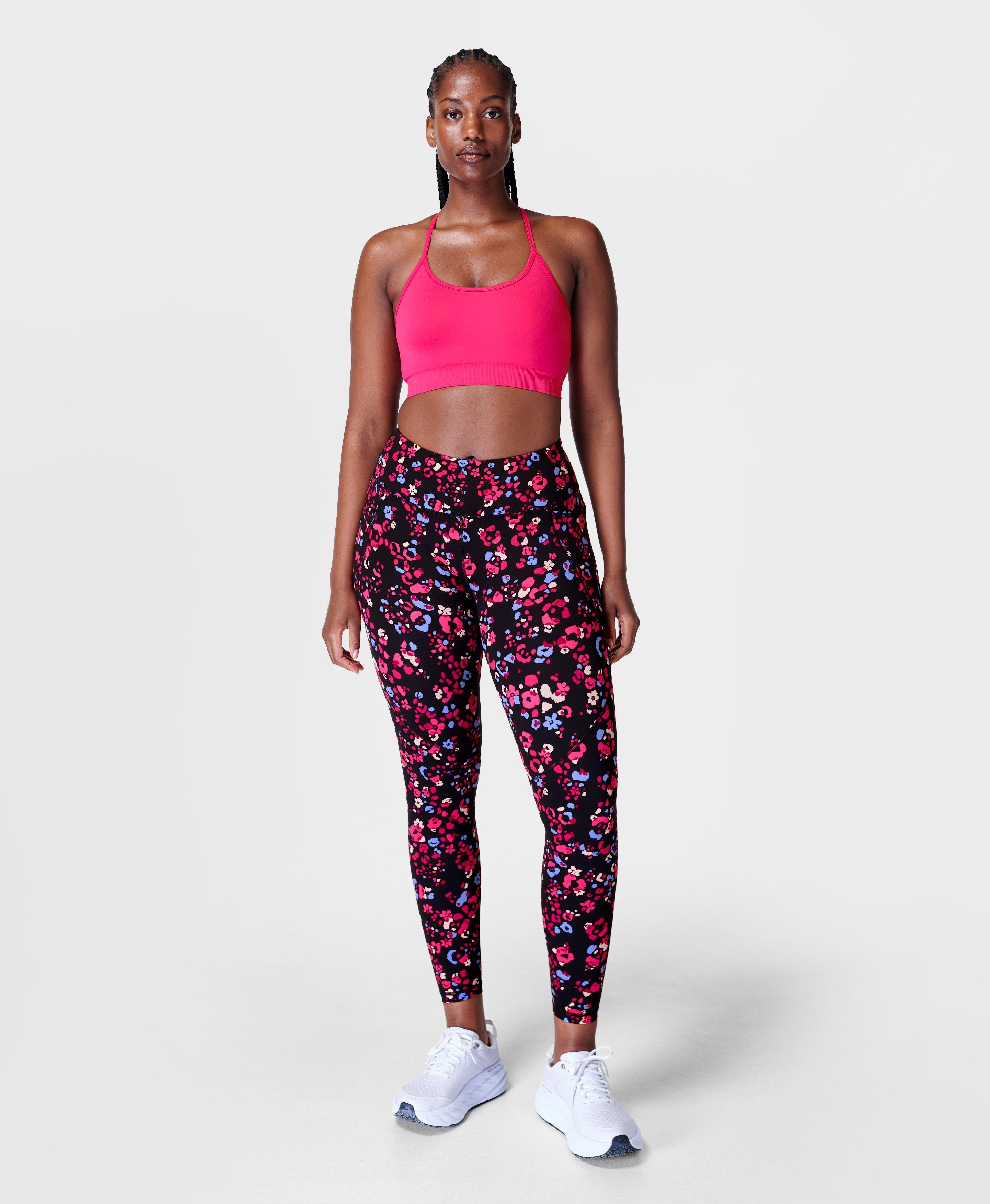 Power Gym Leggings - Pink Floral Animal Print