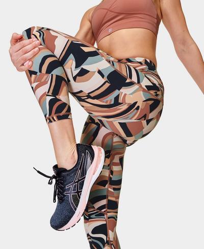 Power 7/8 Workout Leggings , Pink Marble Refract Print | Sweaty Betty