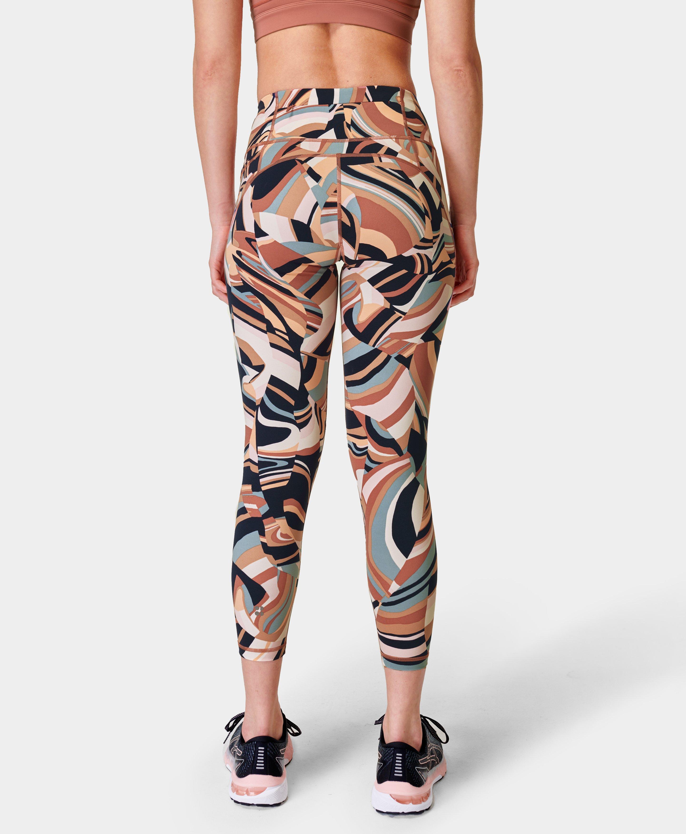 Power 7/8 Workout Leggings - Pink Marble Refract Print, Women's Leggings