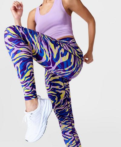 Power Gym Leggings , Purple Liquid Animal Print | Sweaty Betty