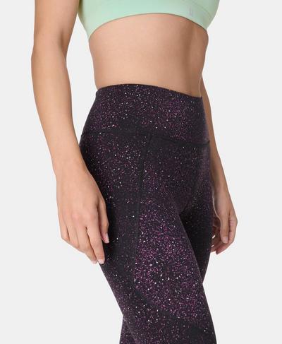 Power 7/8 Workout Leggings, Purple Star Spray Print | Sweaty Betty