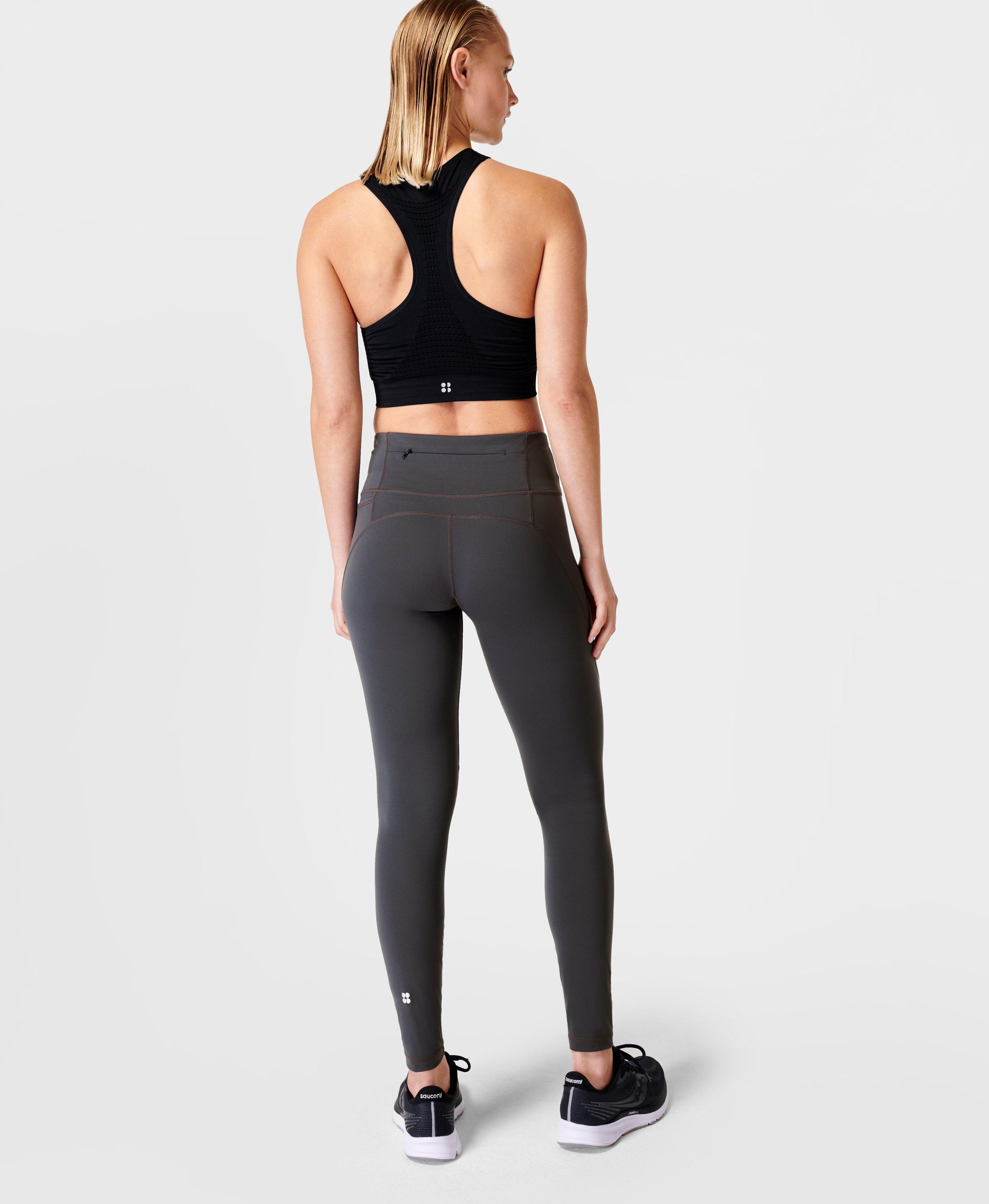 Womens Workout Yoga Solid Charcoal Grey Leggings