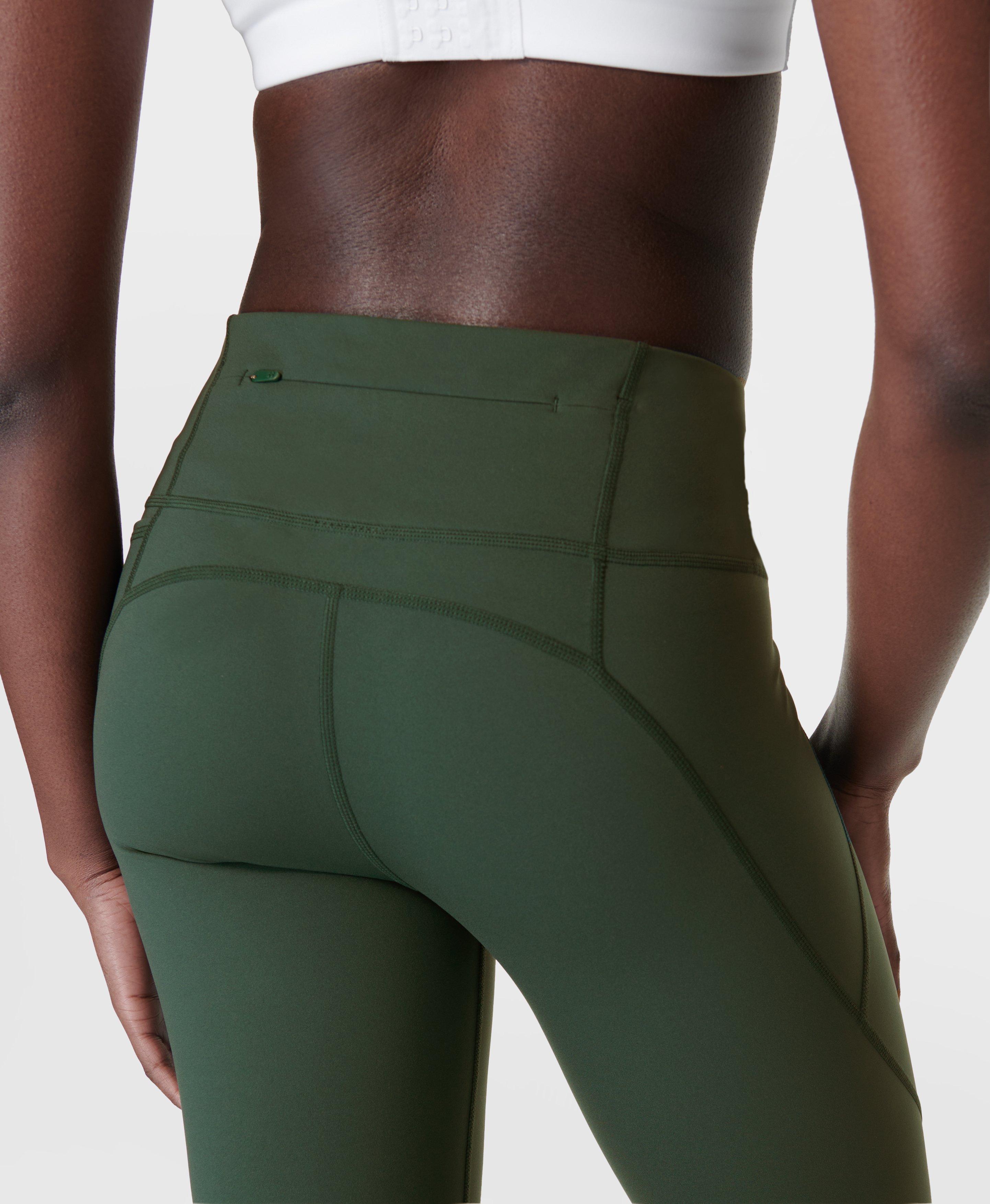 Sweaty Betty All Day Contour Workout Leggings, Green Hibiscus