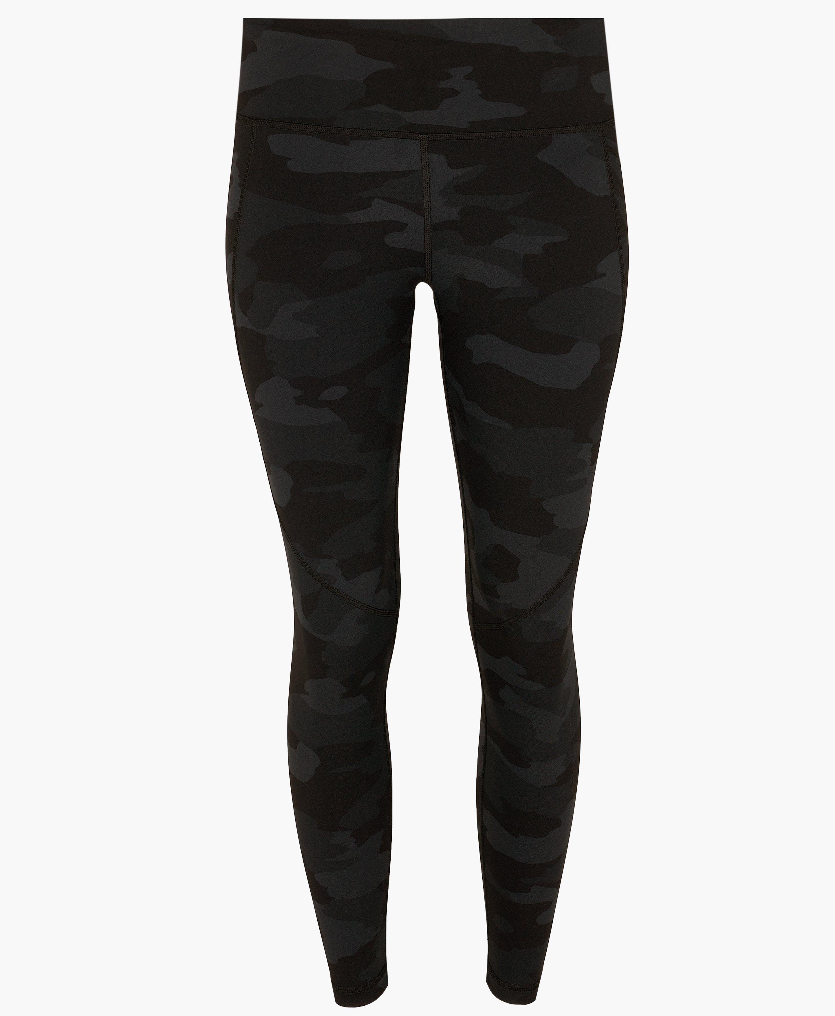 Power 7/8 Workout Leggings - Ultra Black Camo Print, Women's Leggings