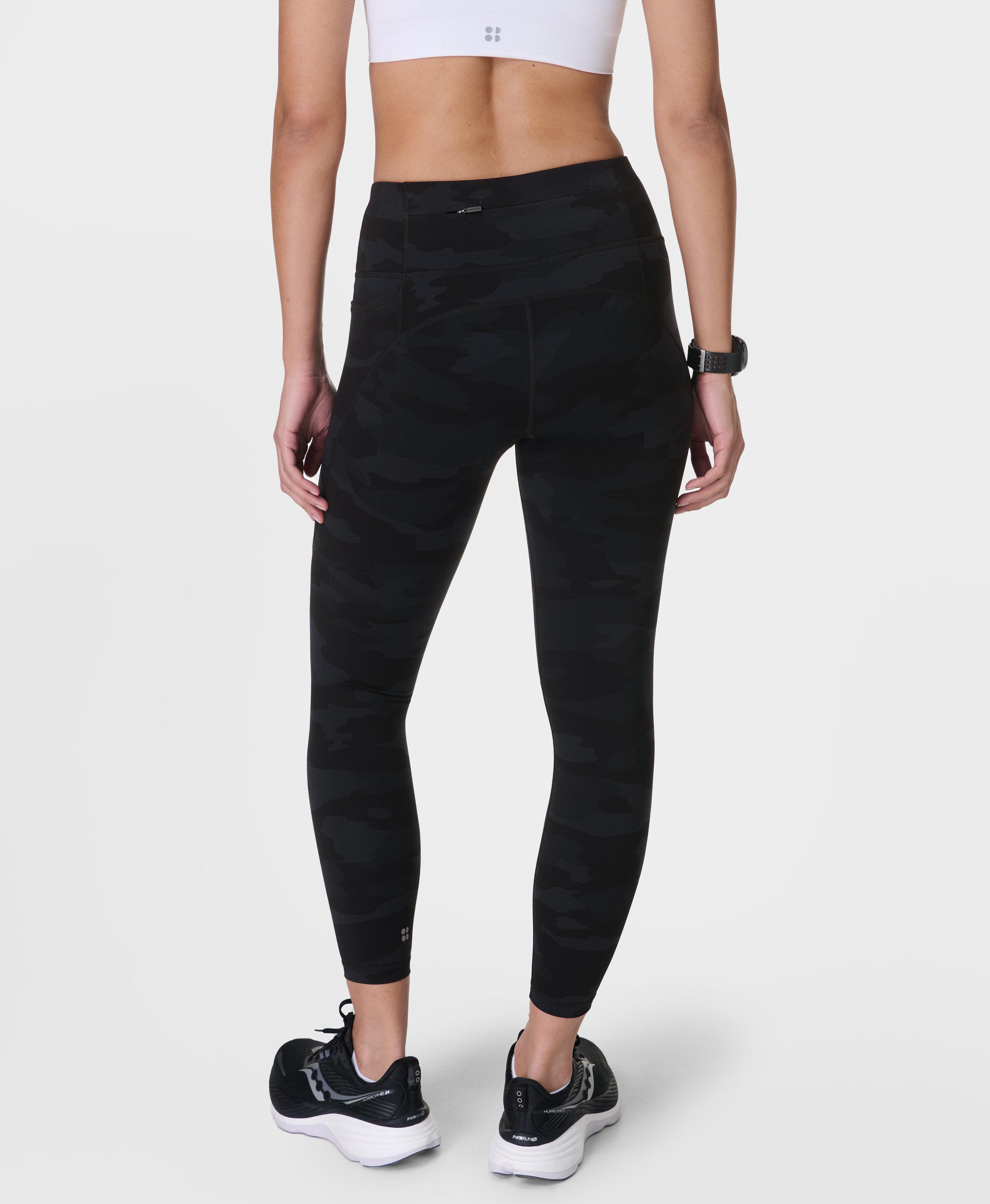 Power 7/8 Workout Leggings - Ultra Black Camo Print