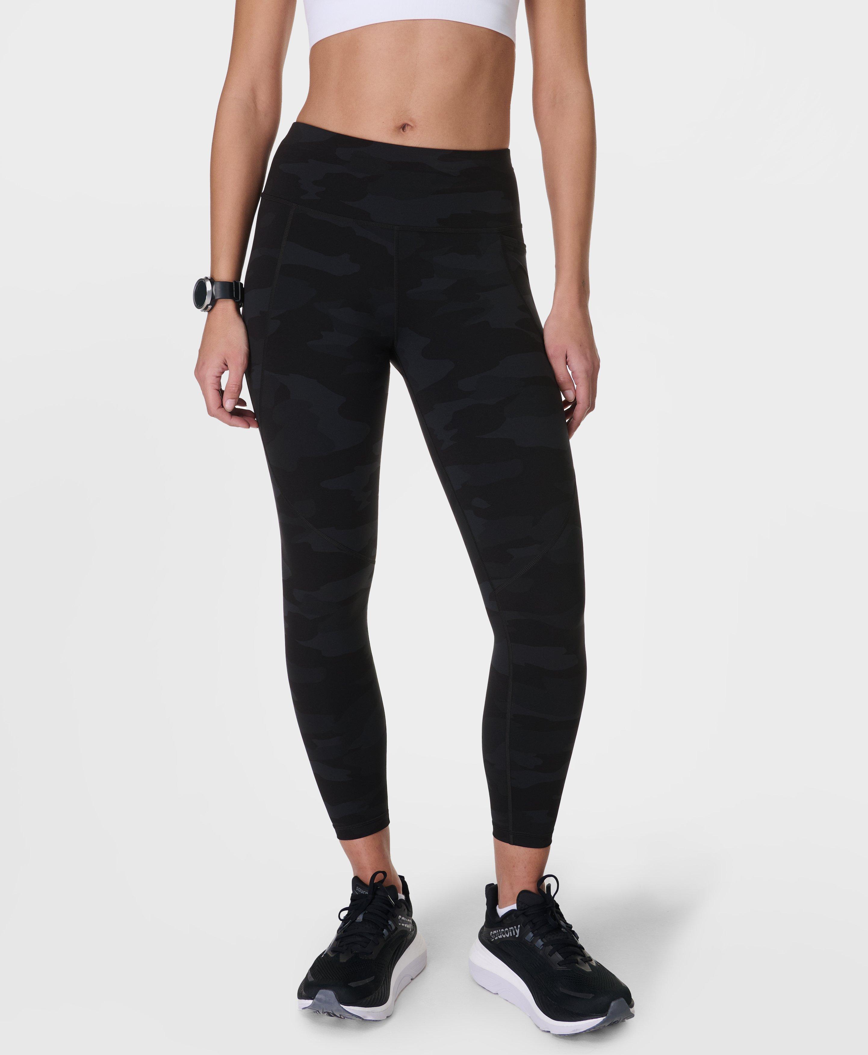 Power Cropped Gym Leggings - Ultra Black Camo Print