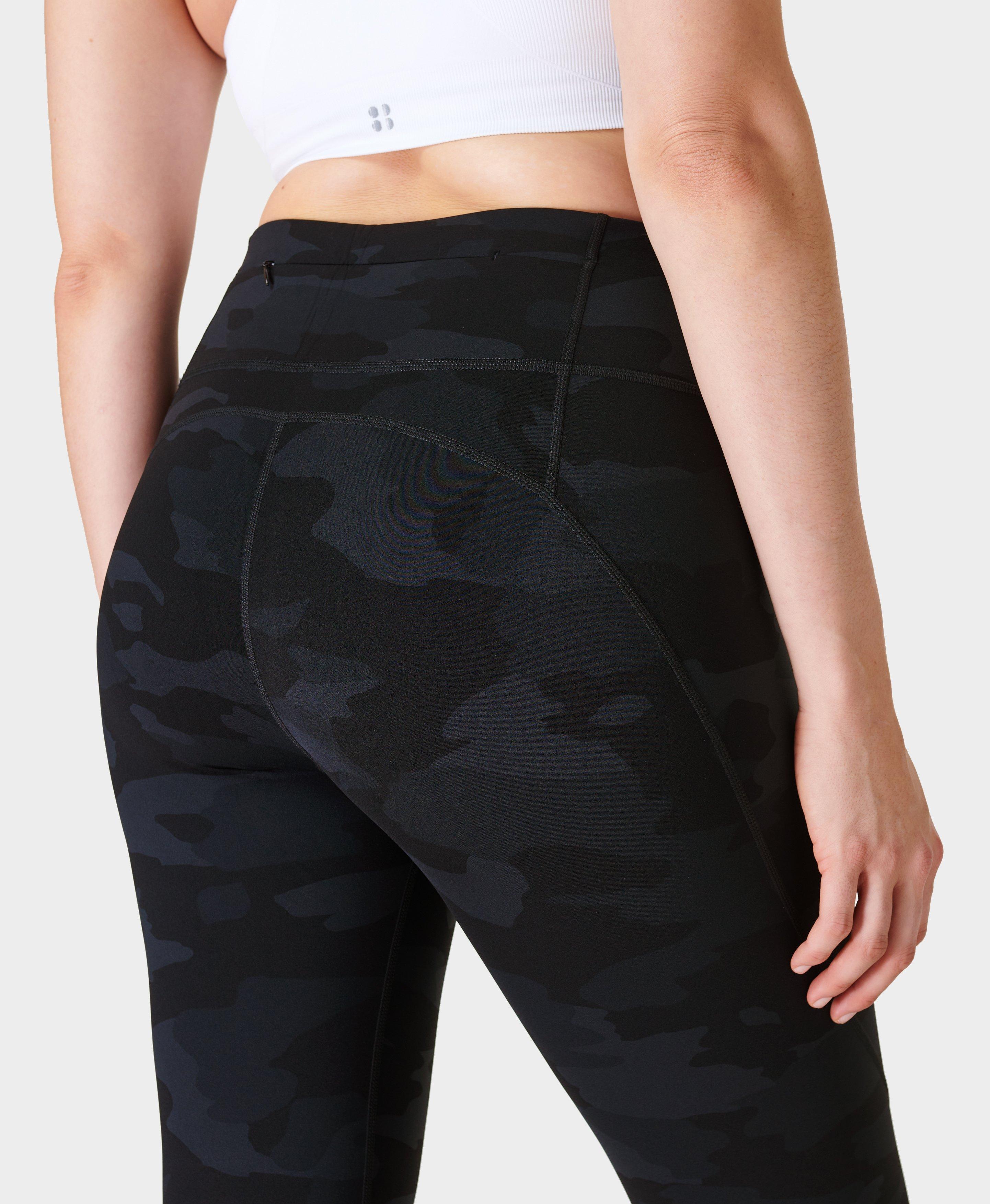 Power 7/8 Gym Leggings - Ultra Black Camo Print, Women's Leggings