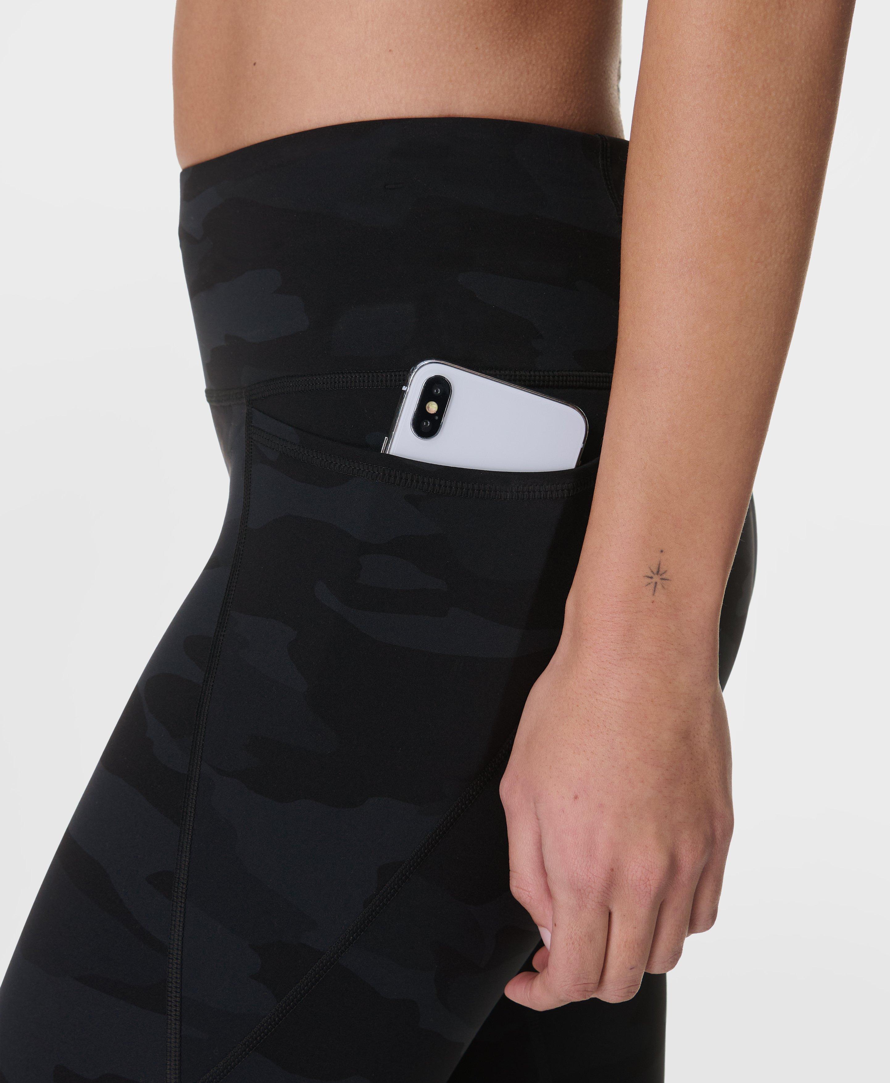 Power Gym Leggings - Ultra Black Camo Print