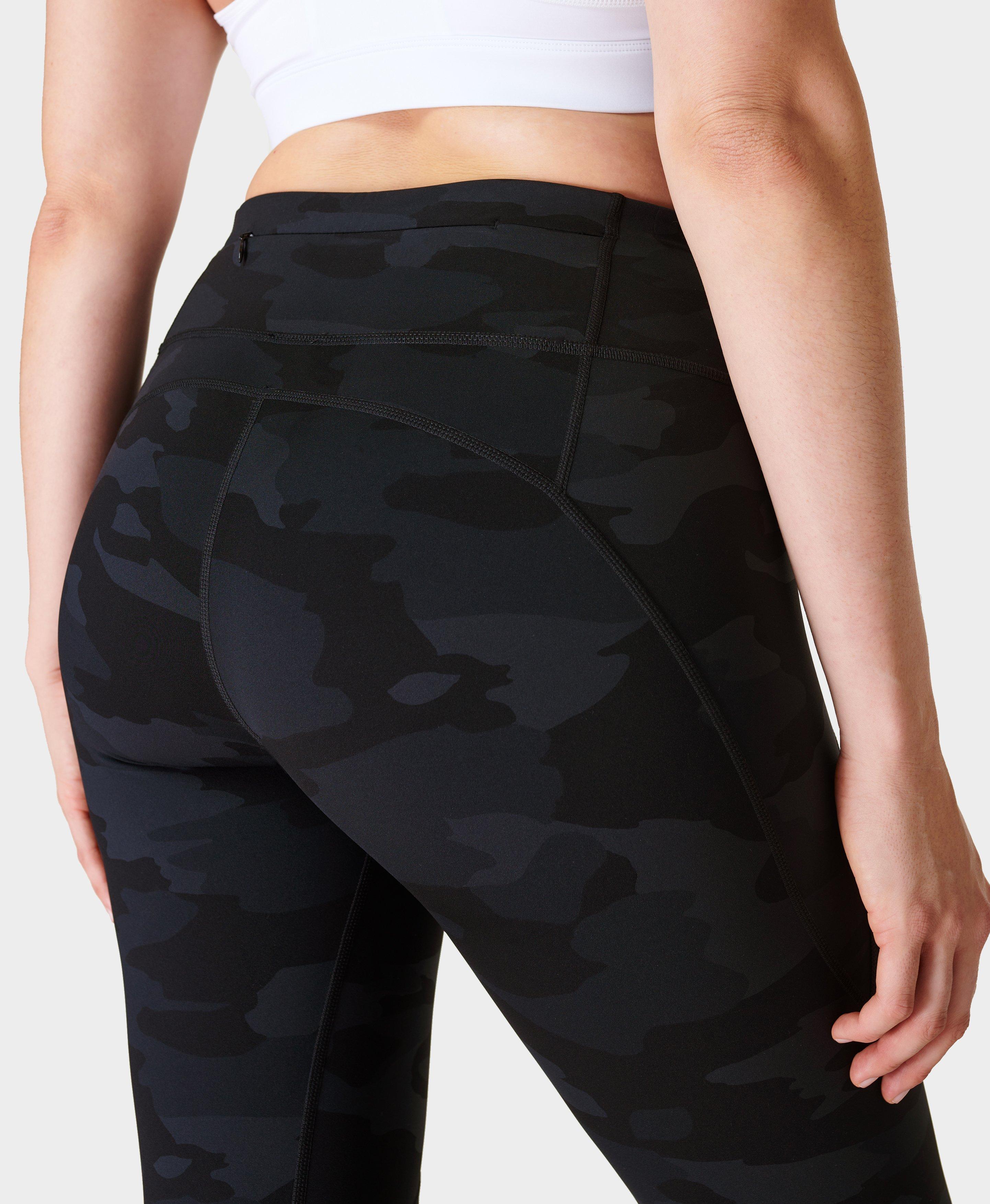 Power Gym Leggings - Ultra Black Camo Print