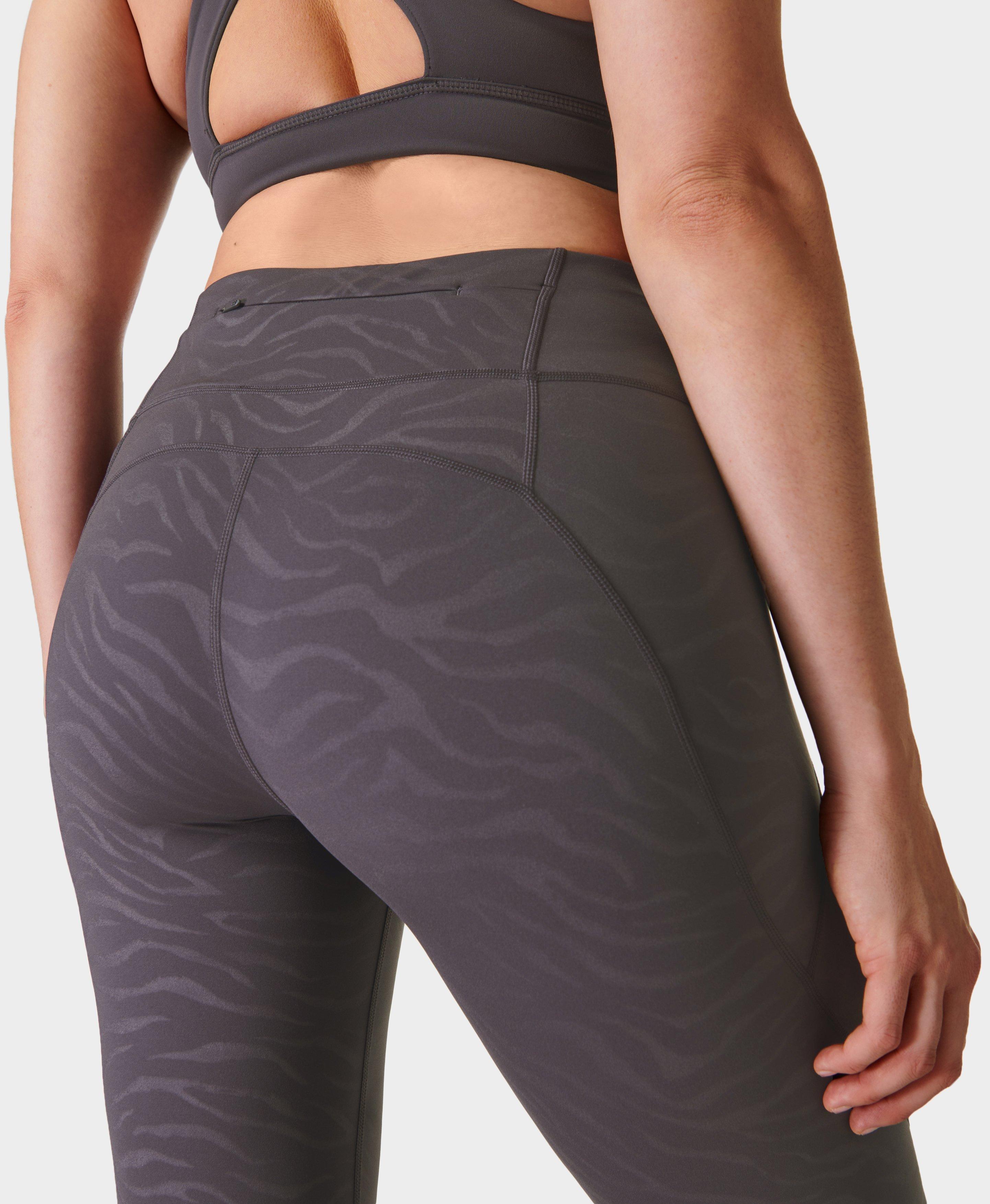 Power Embossed Gym Leggings - Urban Grey Tiger Emboss Print, Women's  Leggings