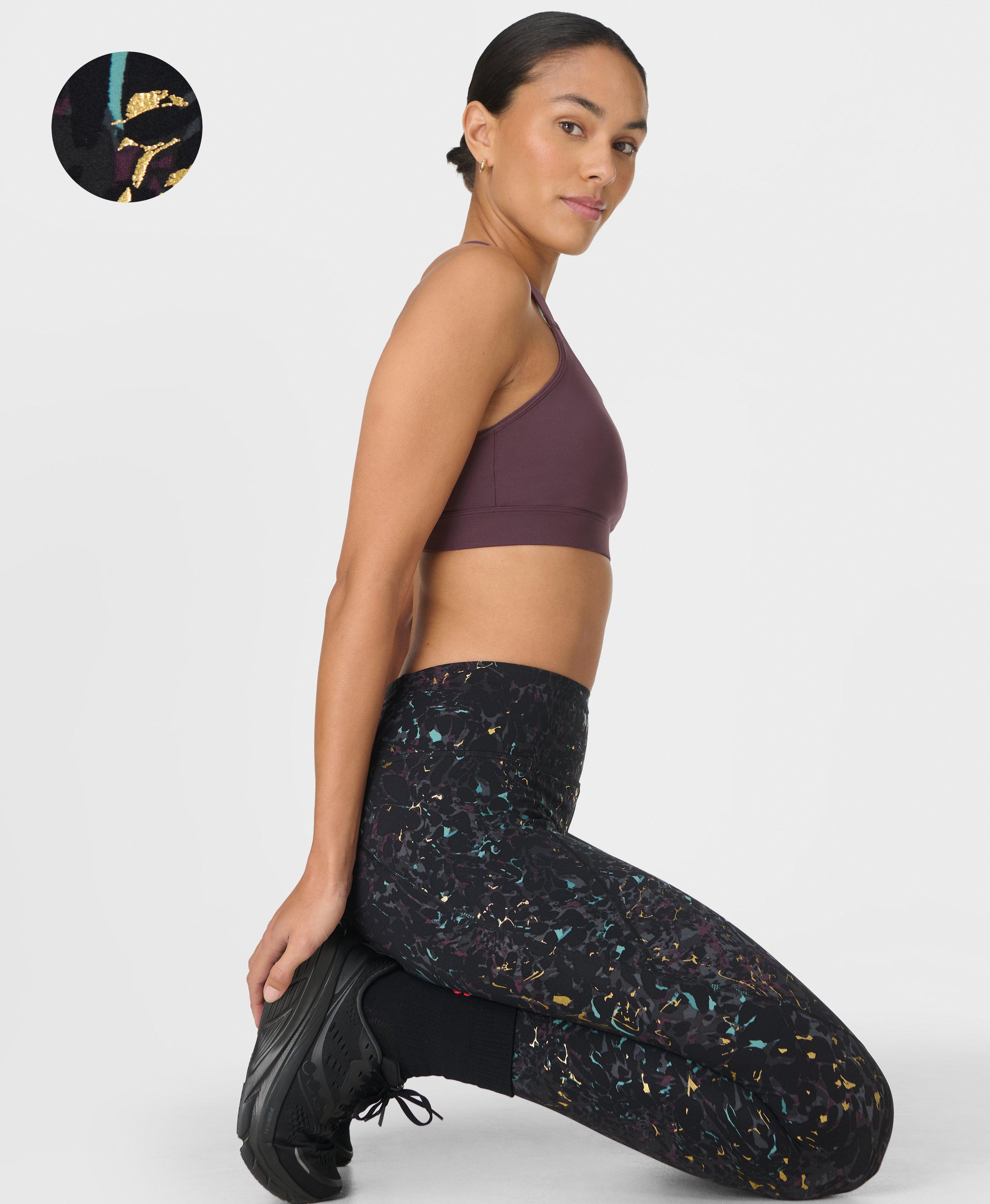 Sweaty Betty Power Foil Gym Leggings, Black, Women's XL