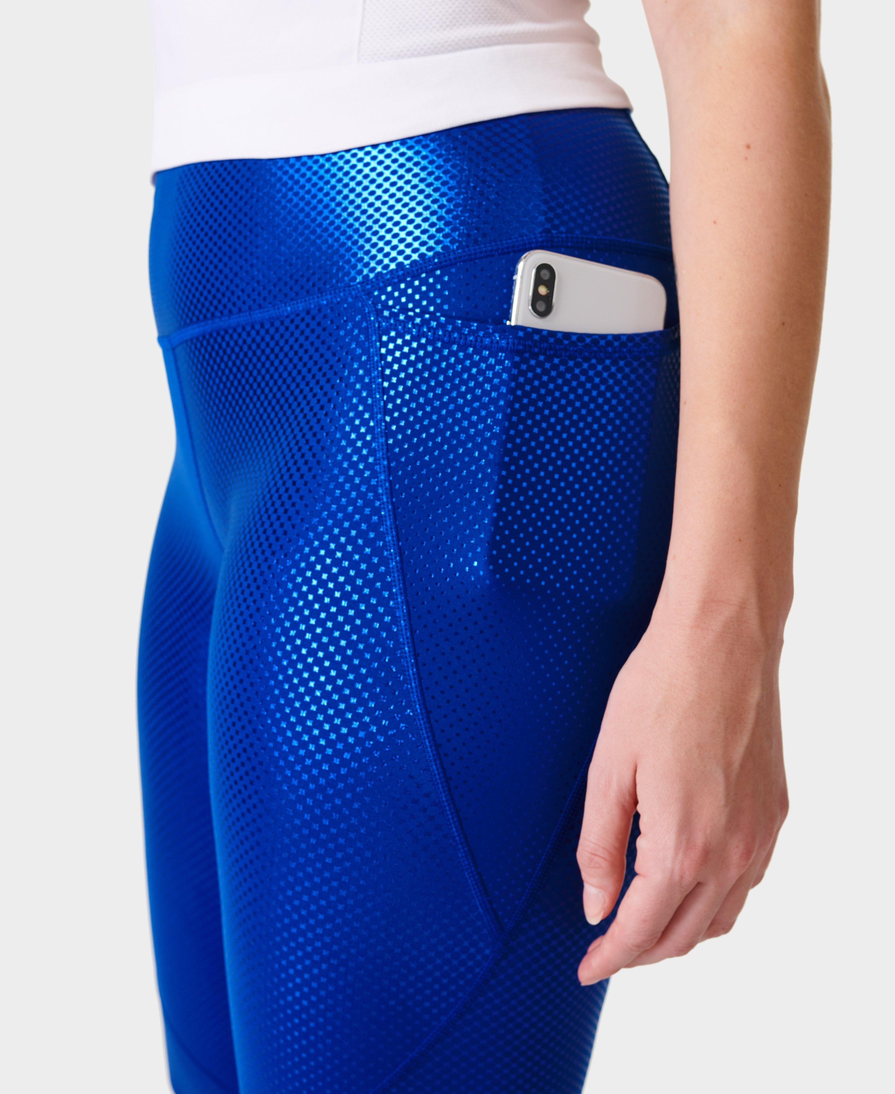 Power Foil Workout Leggings - Blue gradient Dot Foil Print, Women's  Leggings