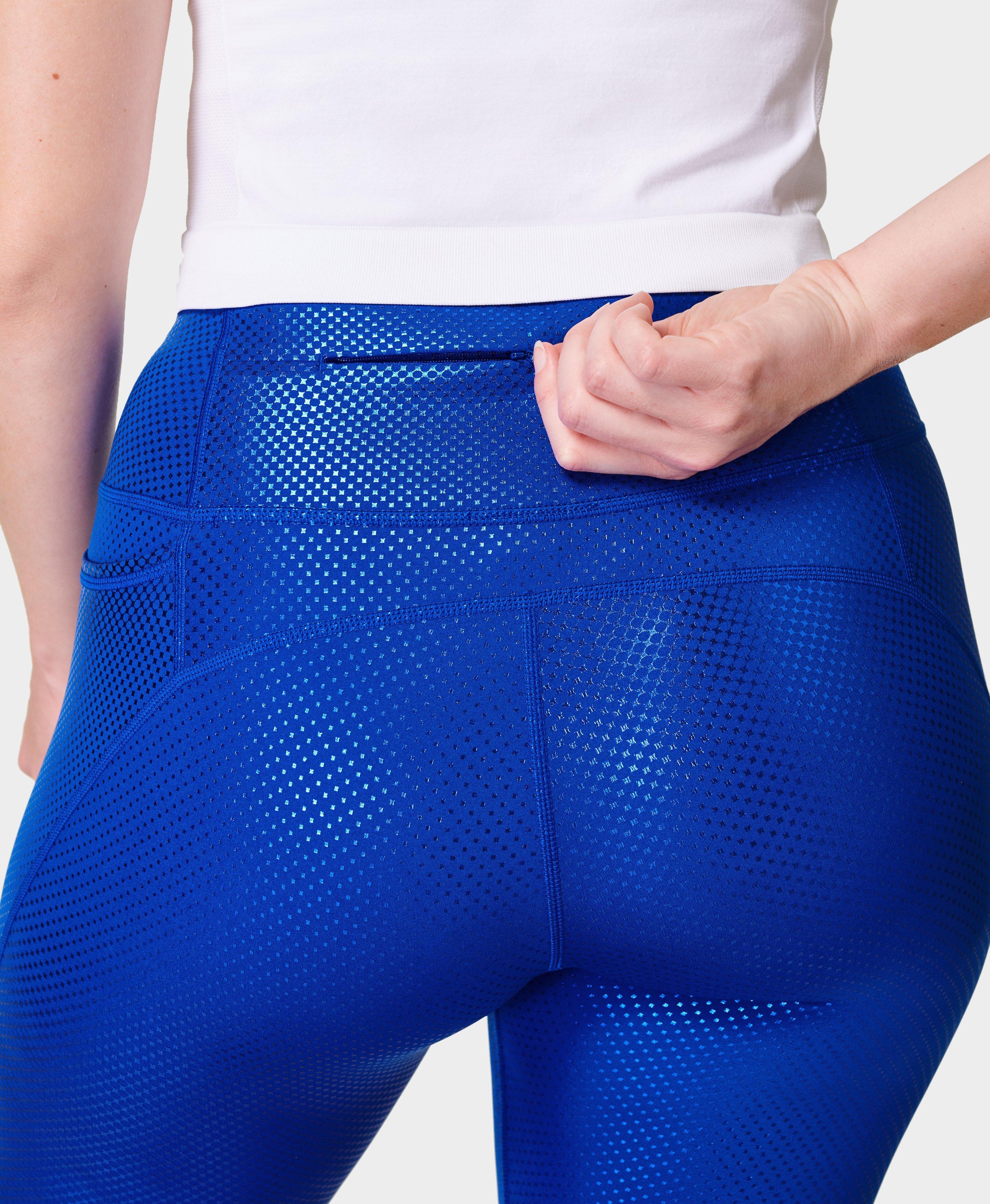 Power Foil Workout Leggings - Blue gradient Dot Foil Print, Women's  Leggings