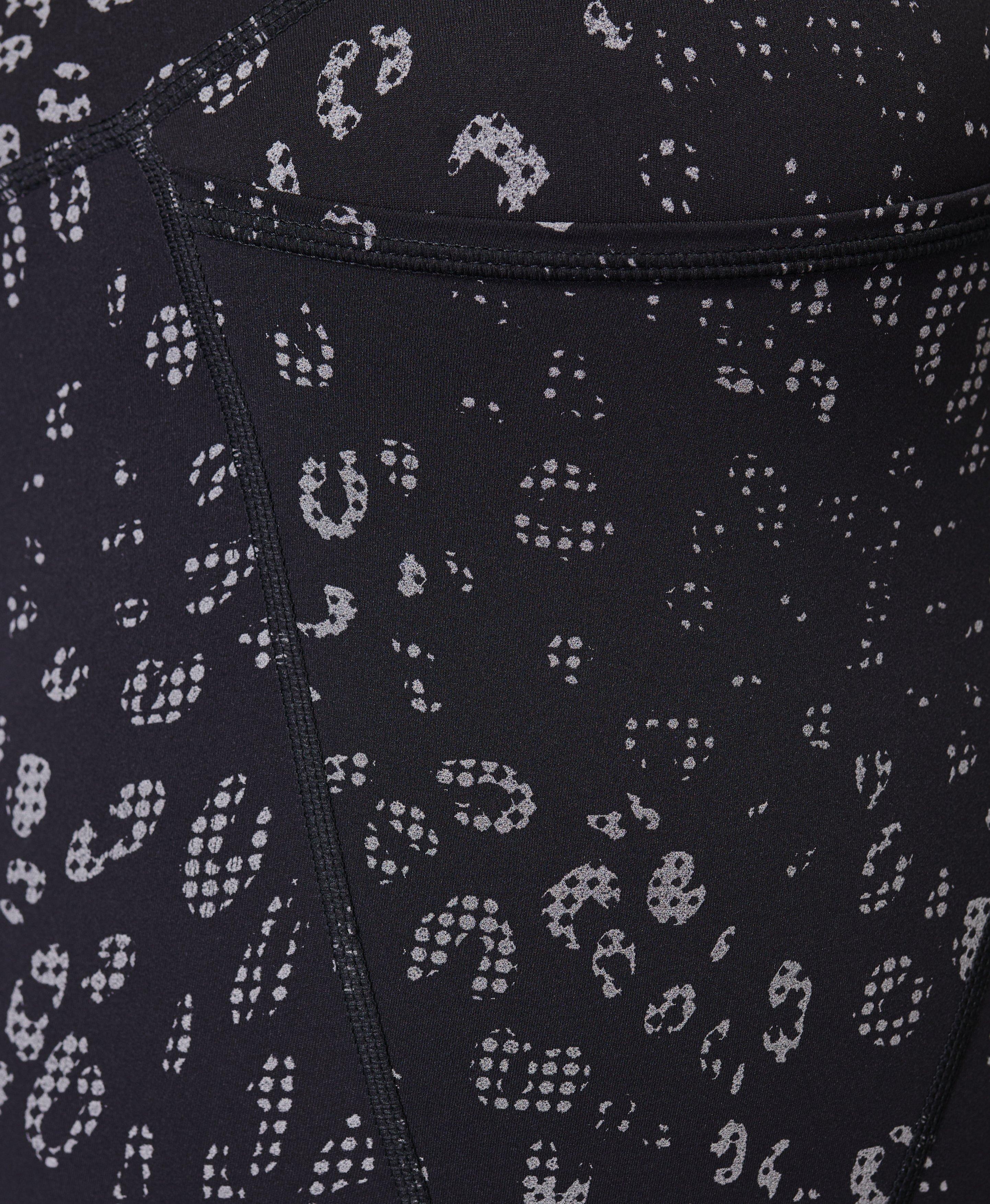 Power Reflective 7/8 Workout Leggings - Black Reflective Leopard