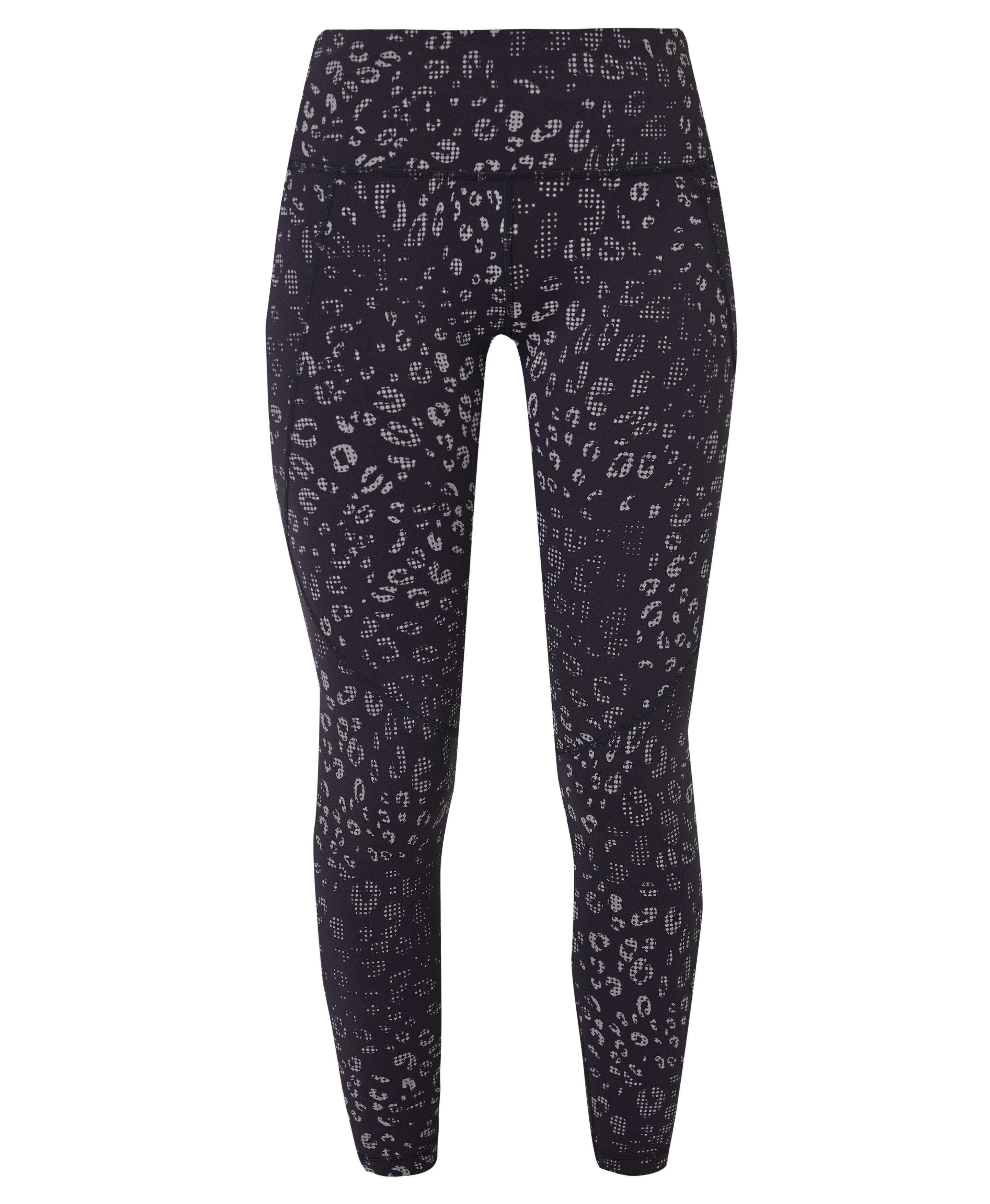 Activewear Yoga Pants 7/8 Lenght Leopard Print with Sheer Mesh