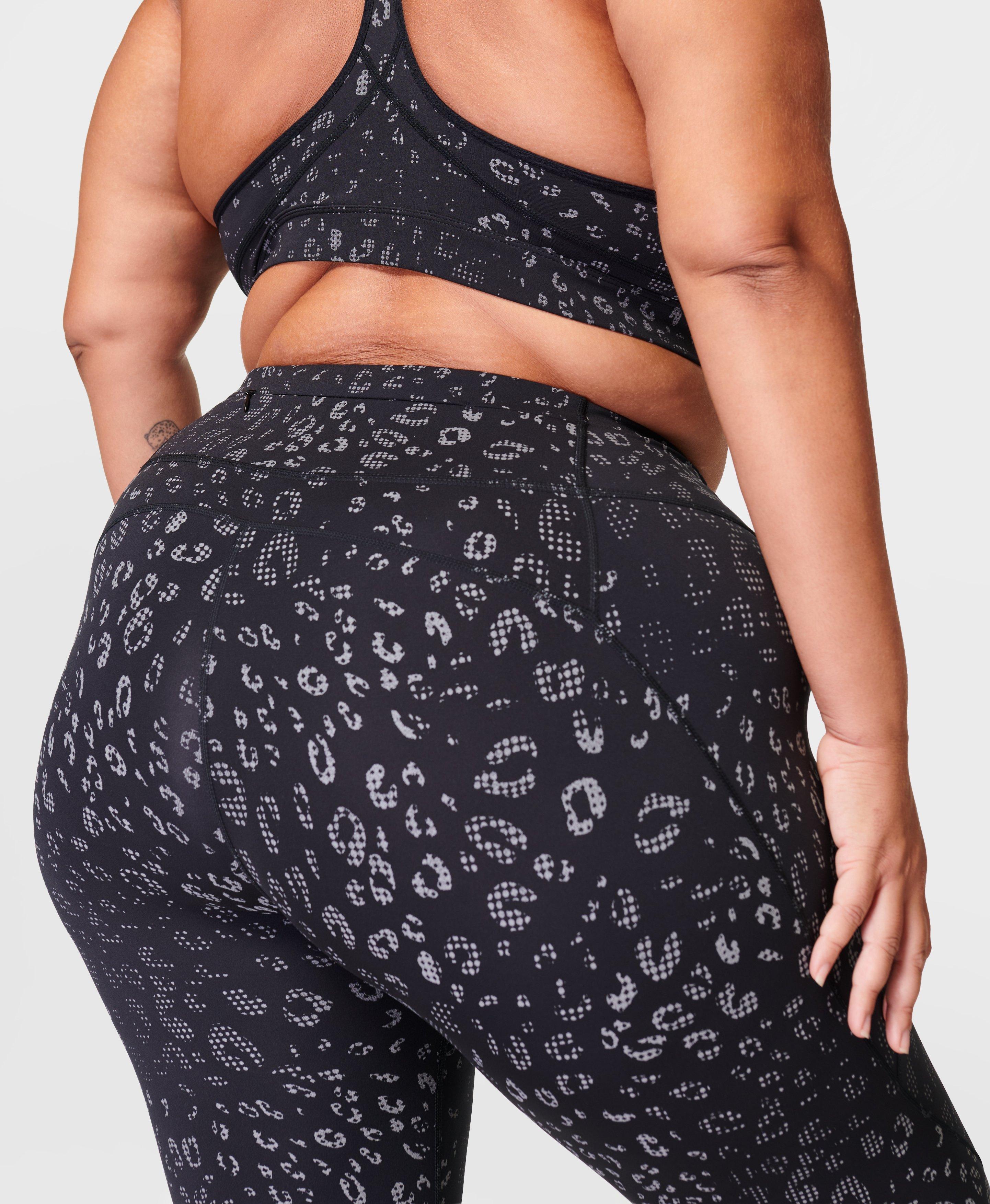 Activewear Yoga Pants 7/8 Lenght Leopard Print with Sheer Mesh
