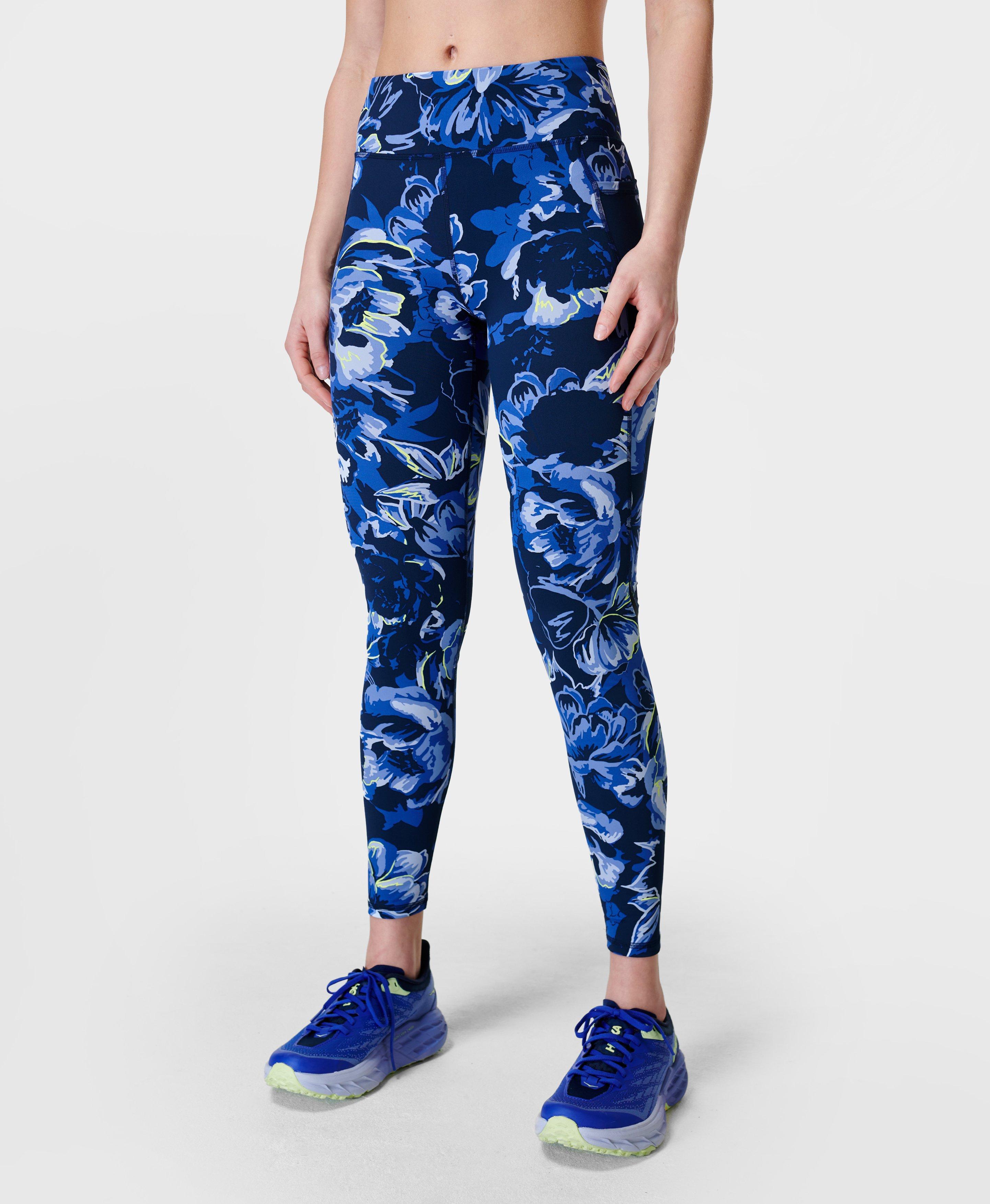 Zero Gravity Running Leggings - Purple Marble Terazzo Print