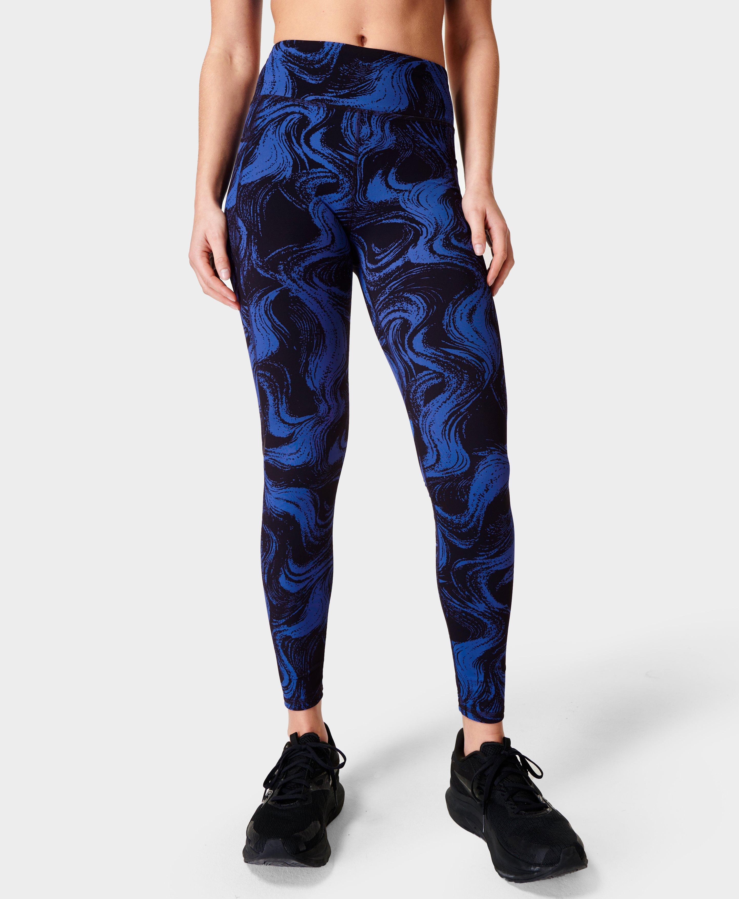 Zero Gravity High-Waisted Running Tight - Blue Ripple Print